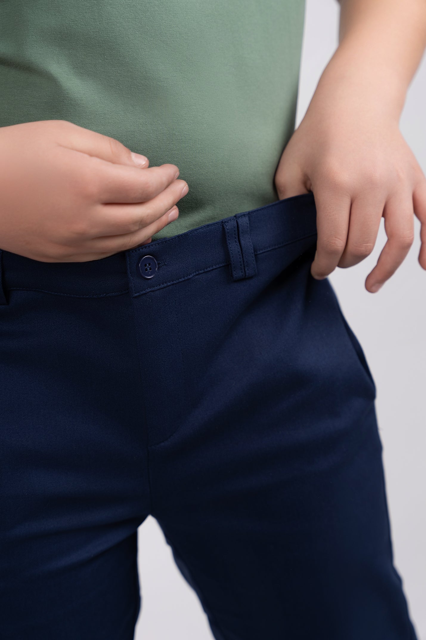 Navy Cotton Chino Pants