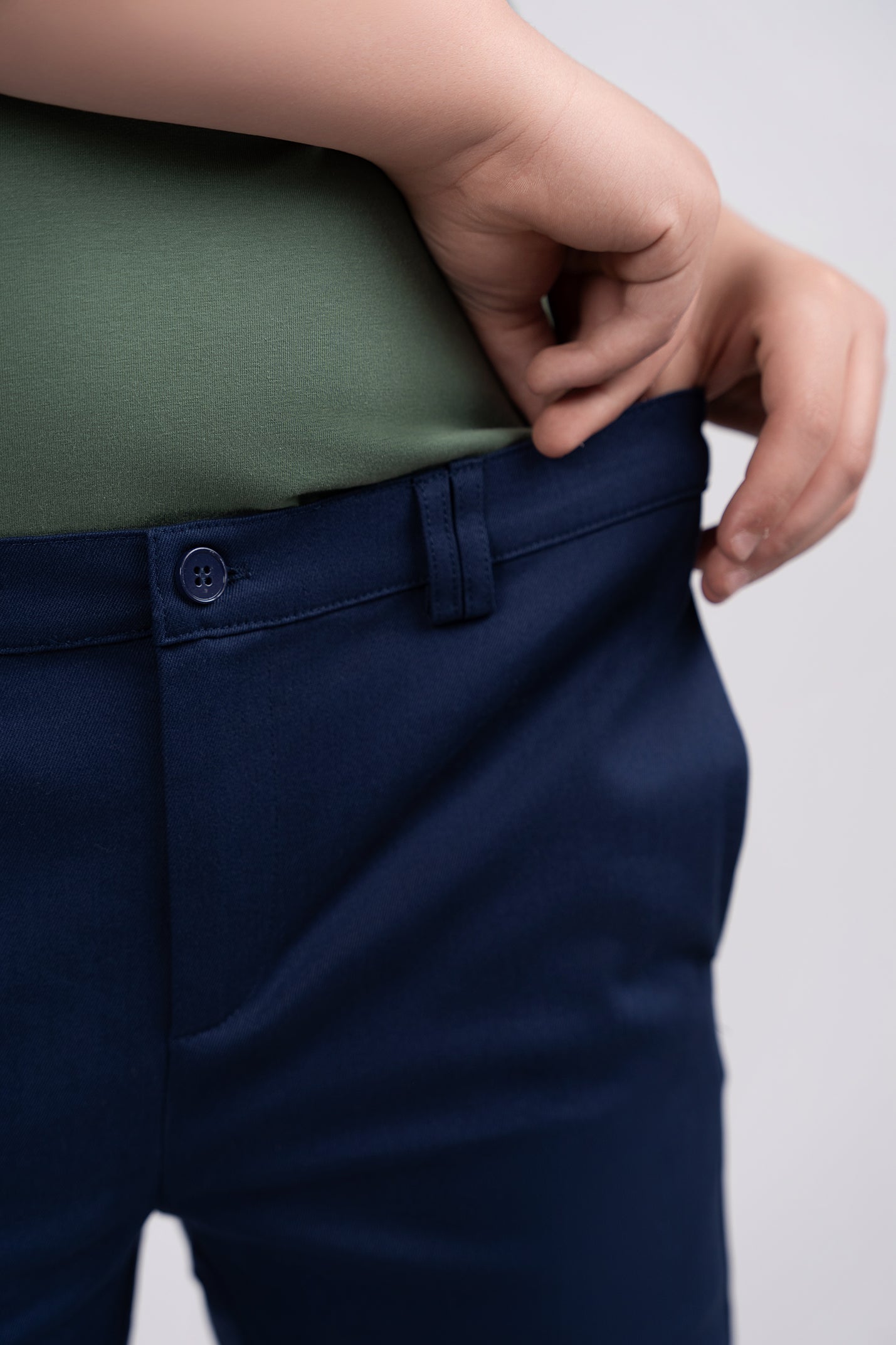 Navy Cotton Chino Pants