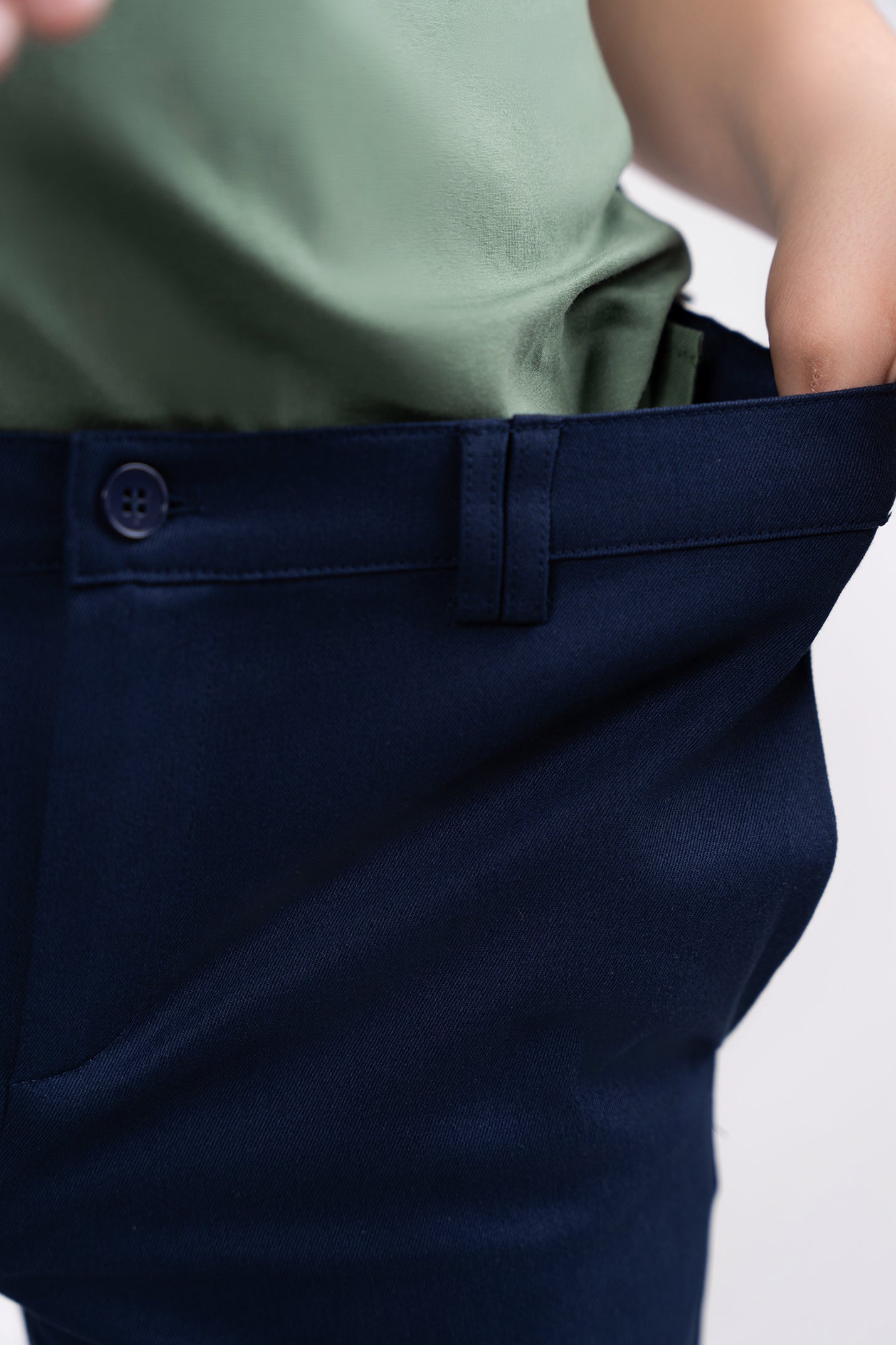 Navy Cotton Chino Pants