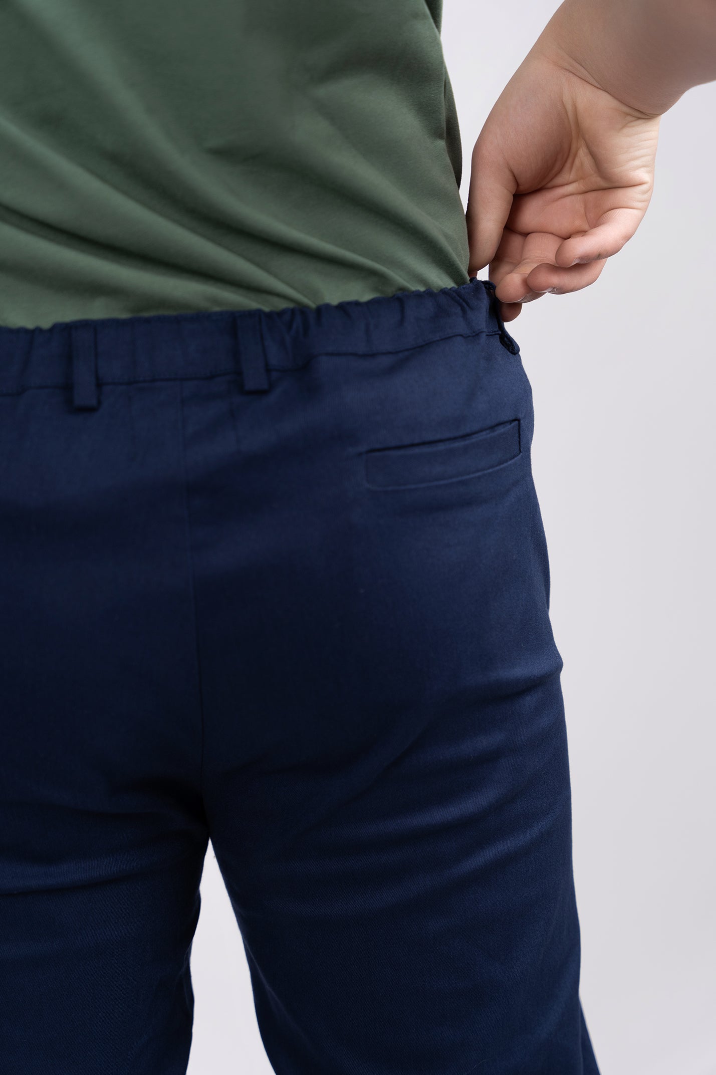 Navy Cotton Chino Pants