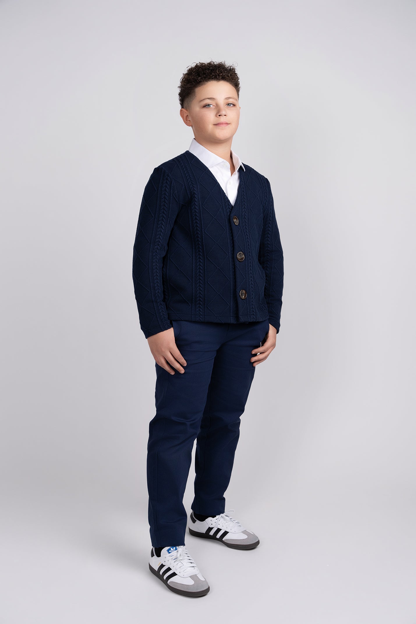 Navy Cotton Chino Pants