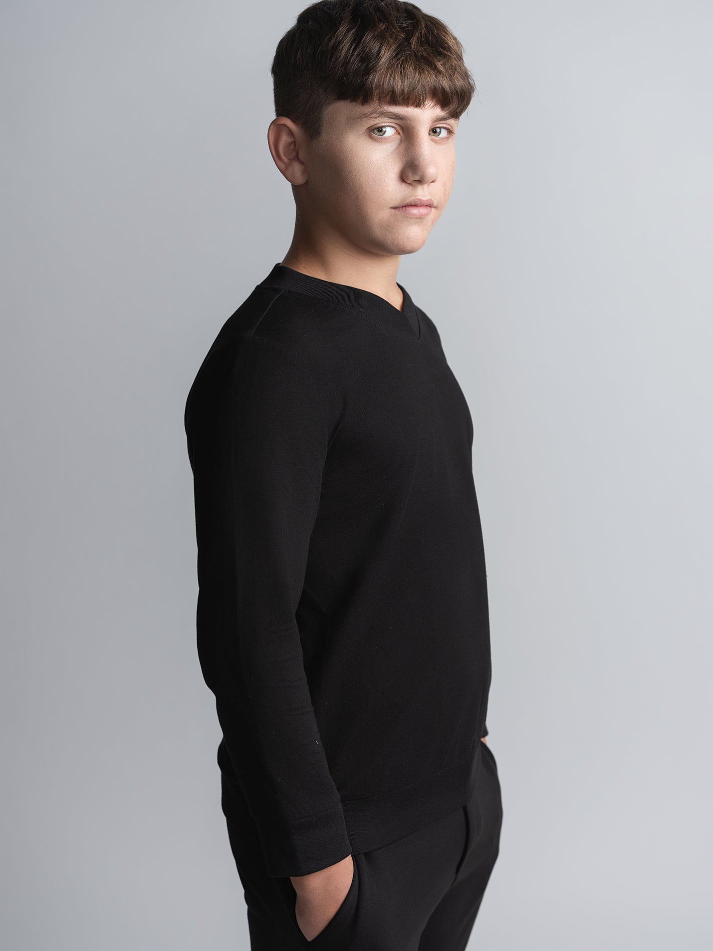 Black V-neck