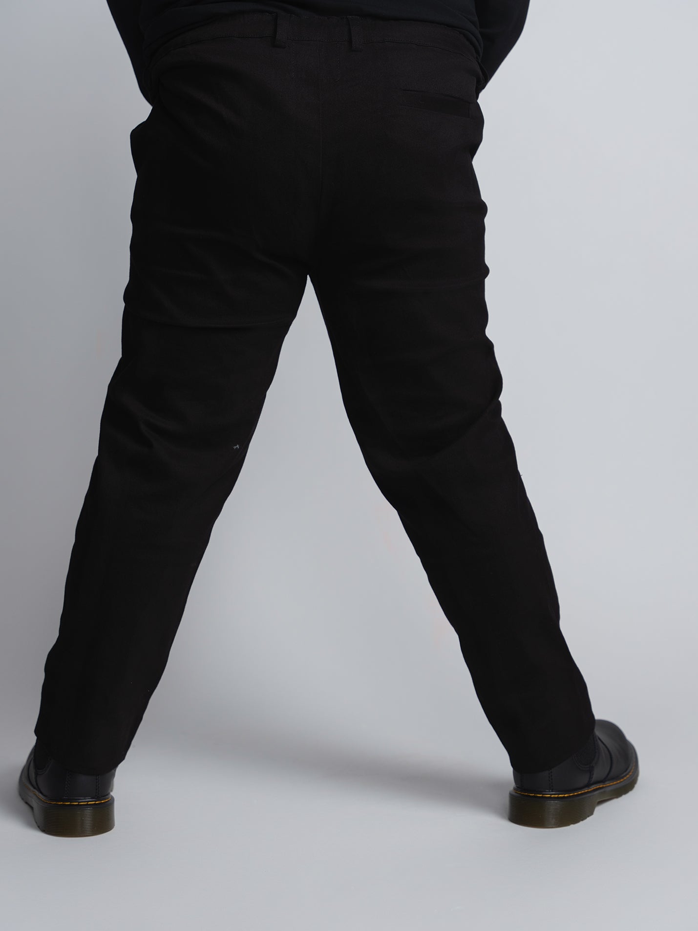 Black Cotton Chino Pants
