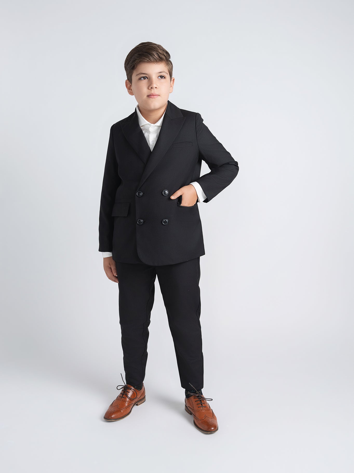 Black Double Breasted Dress Blazer Husky Boys