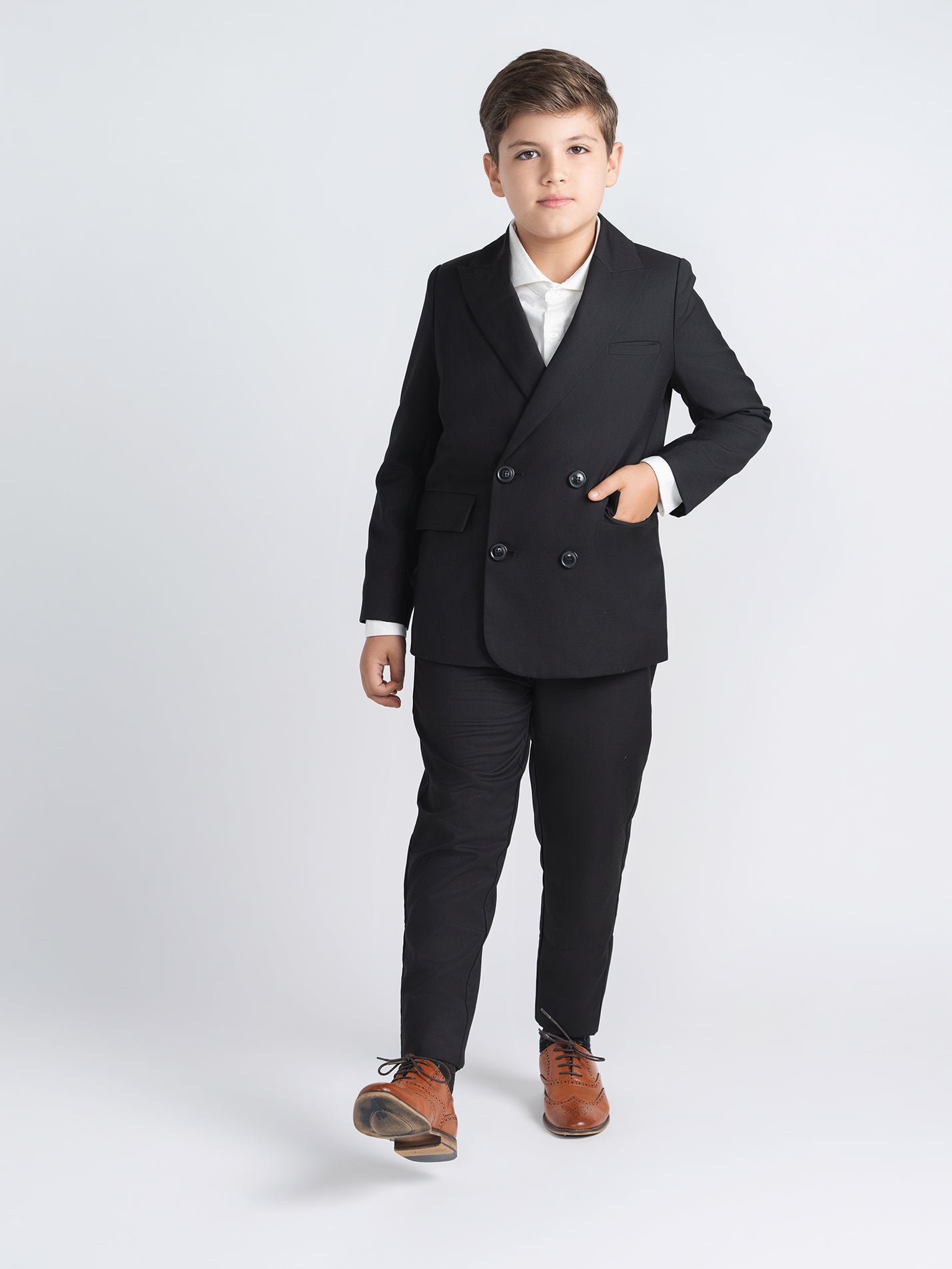 Black Double Breasted Dress Blazer Husky Boys