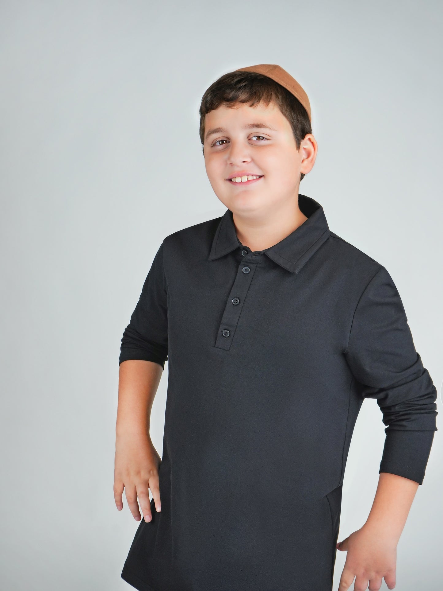 Black Layered Polo Husky Boys