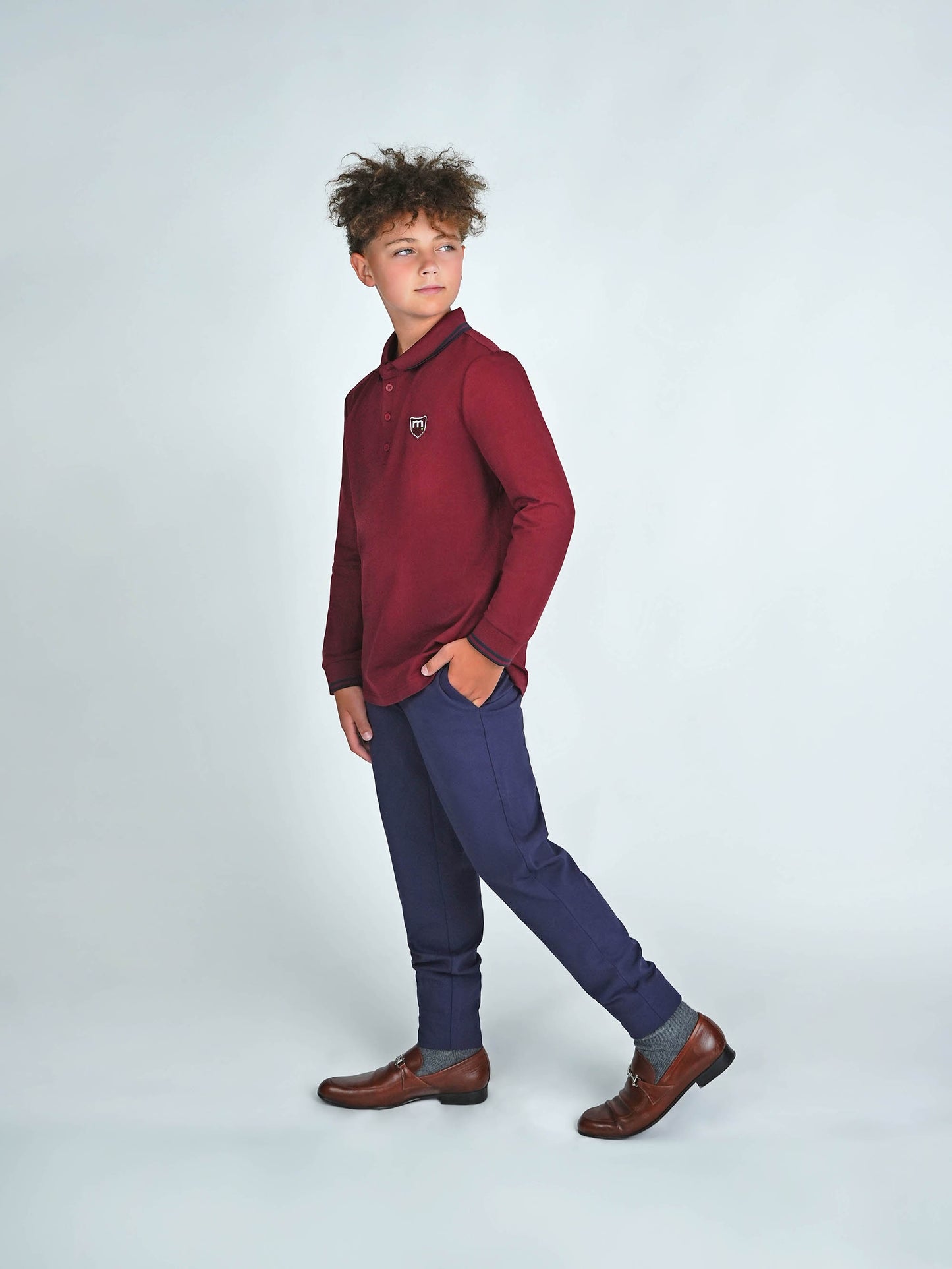 Burgundy Patch Polo