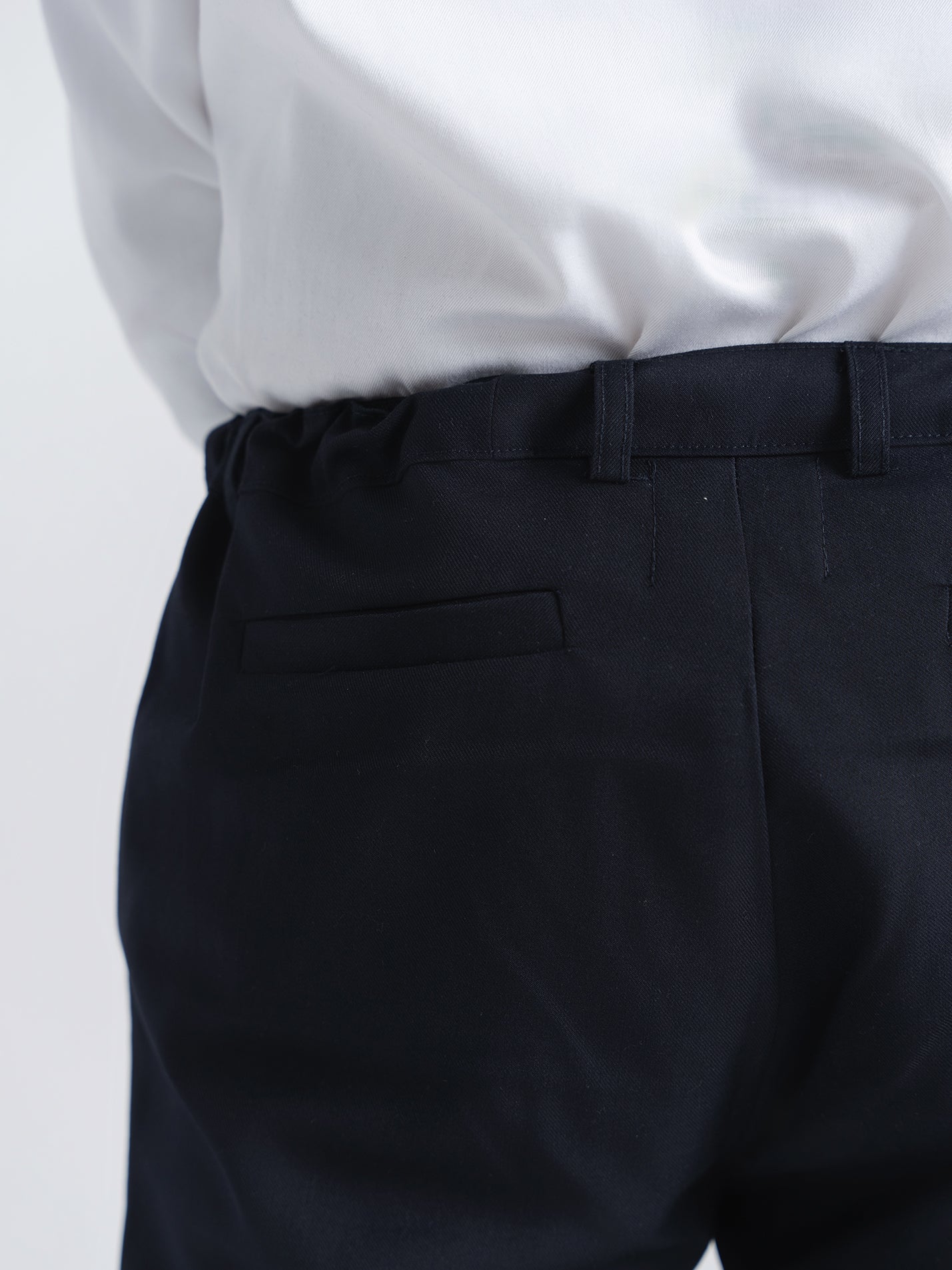 Dark Navy Suit Pants Husky Boys back close up
