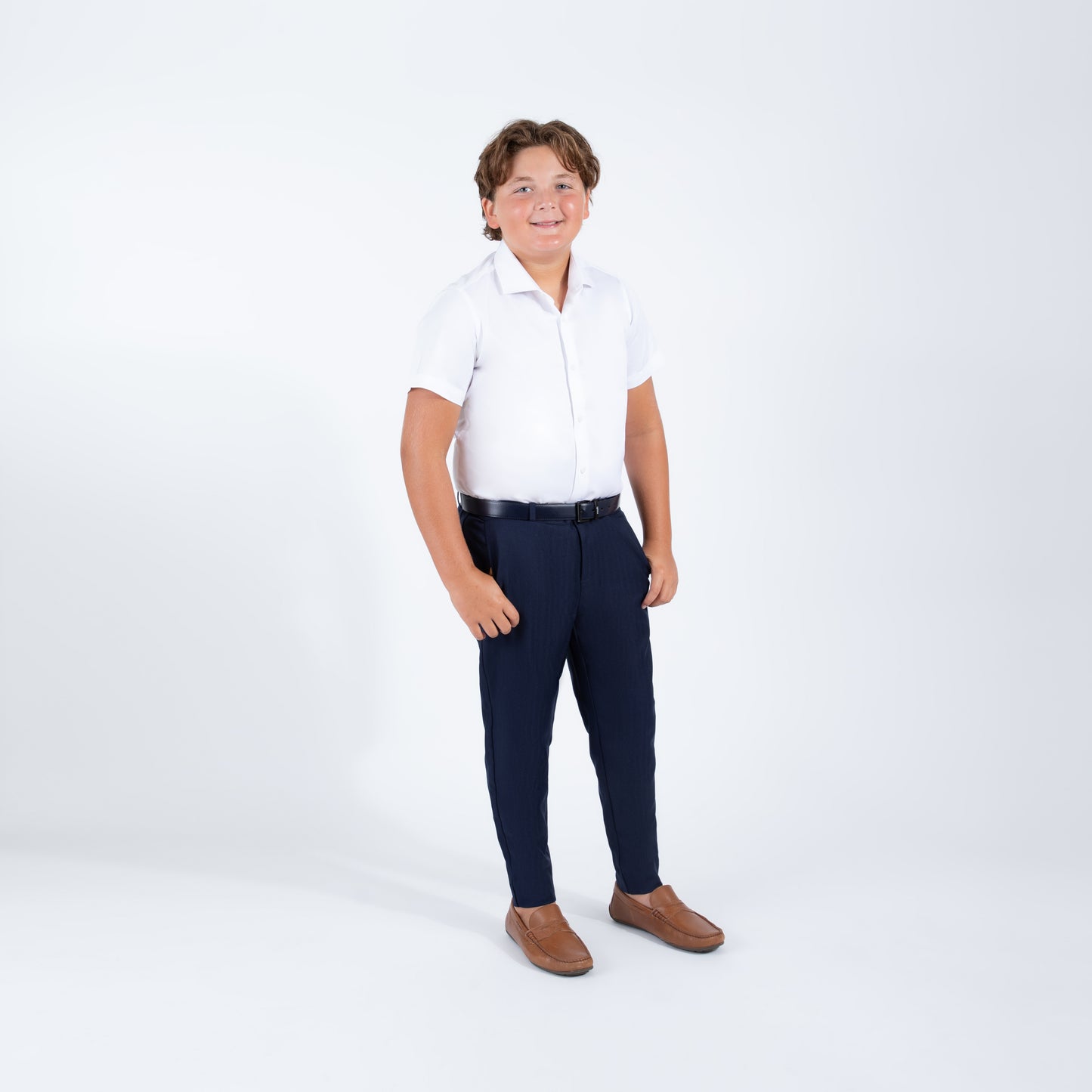 Navy Pinstripe Dress Pants