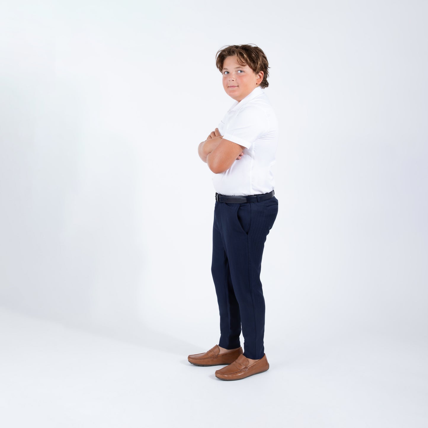 Navy Pinstripe Dress Pants