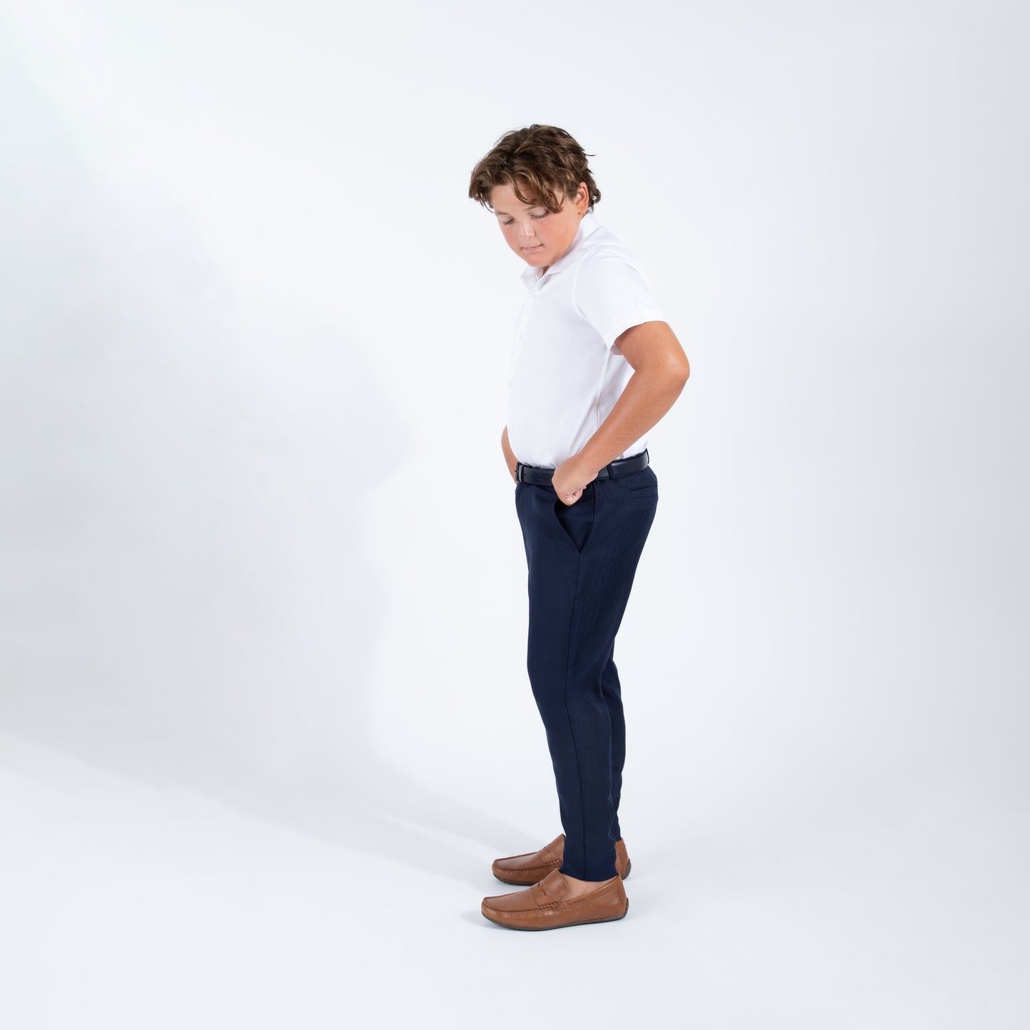 Navy Pinstripe Dress Pants