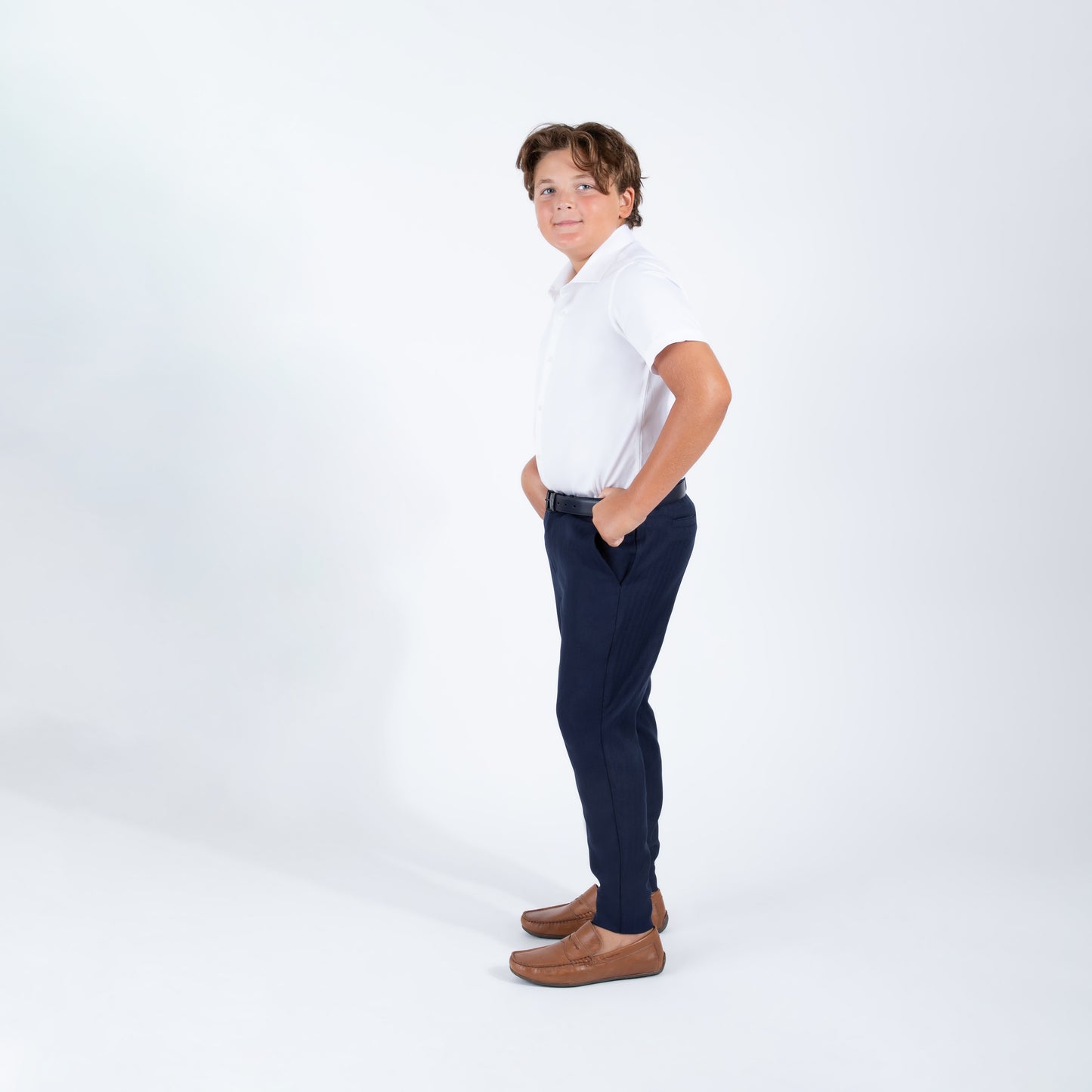 Navy Pinstripe Dress Pants