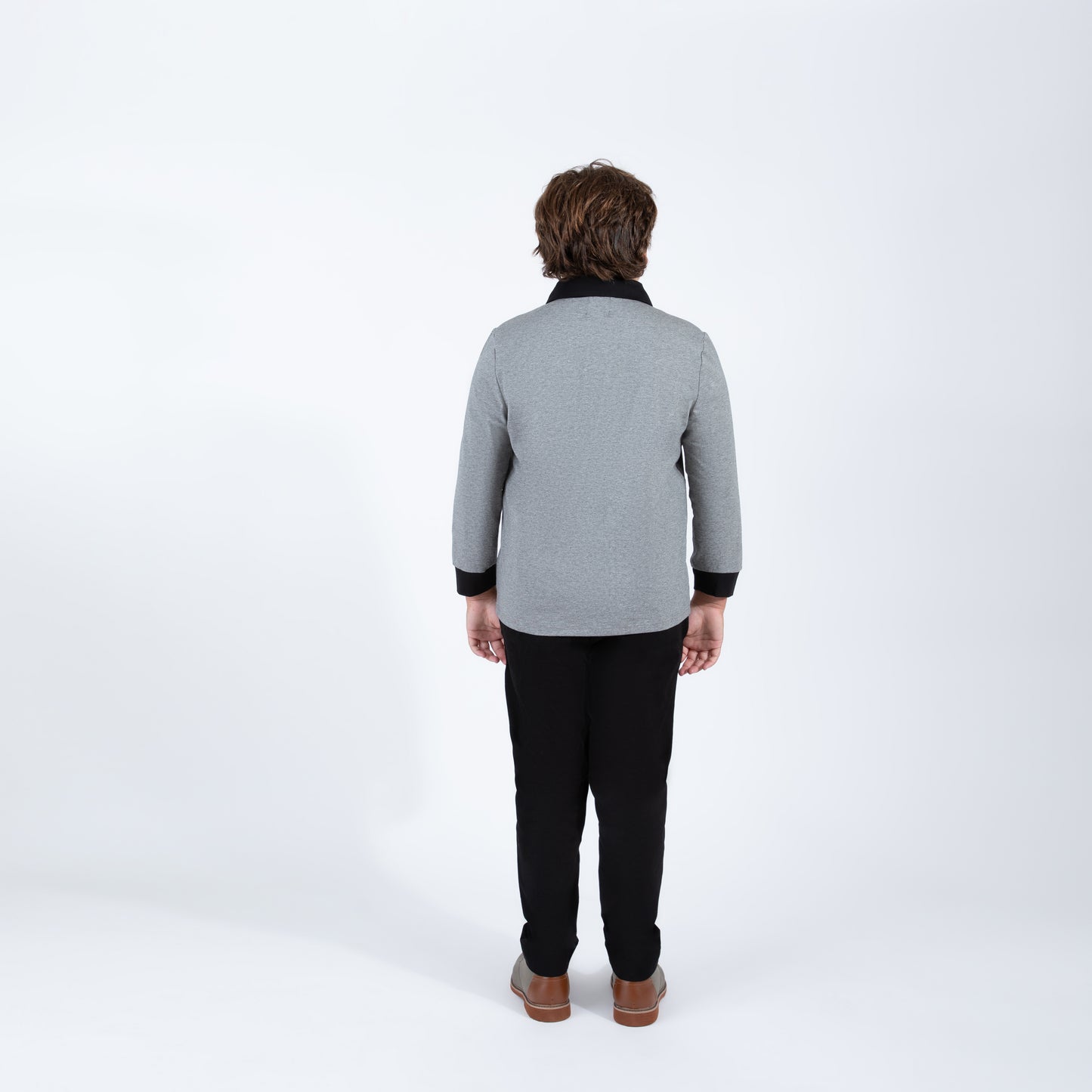 Gray Polo With Black Trim