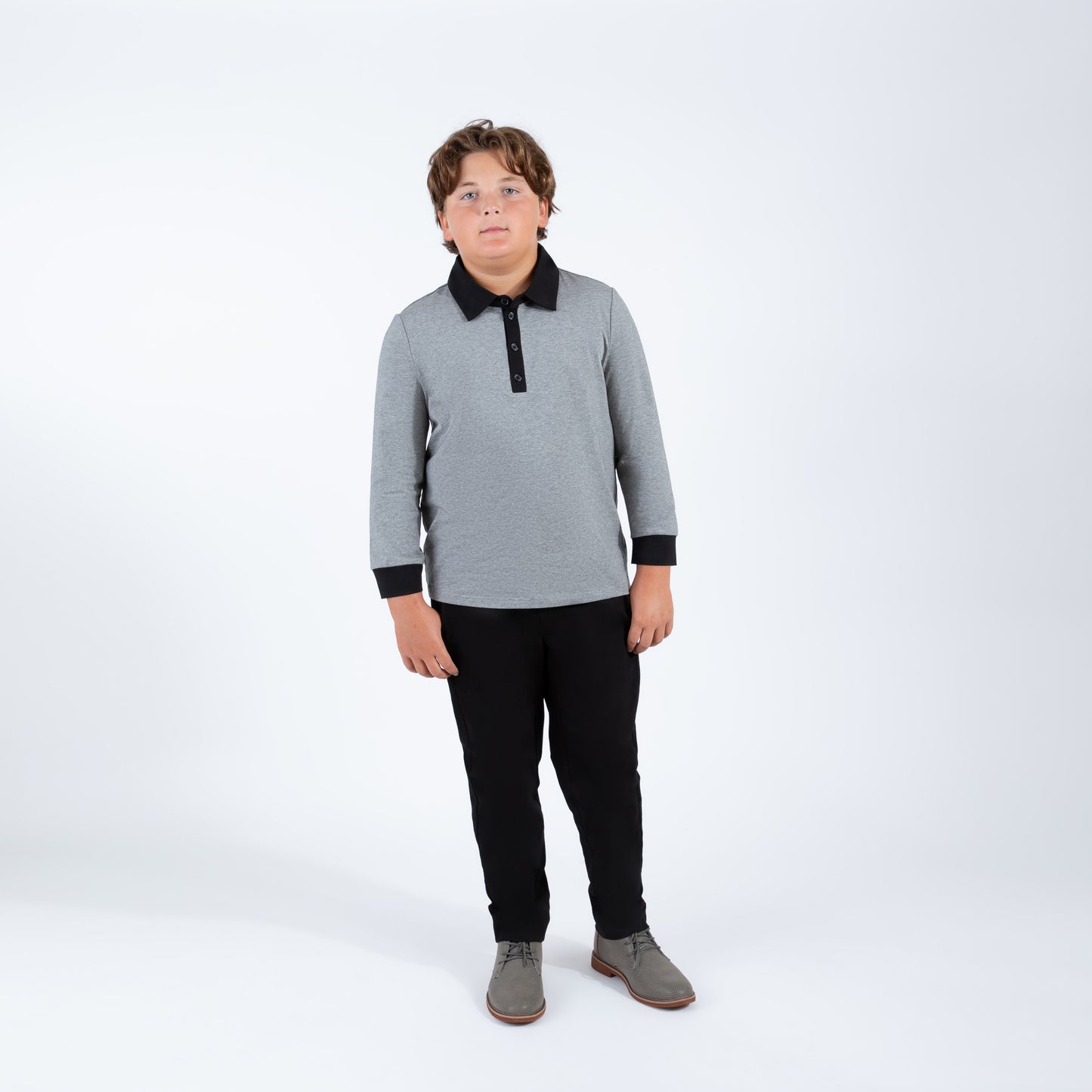 Gray Polo With Black Trim