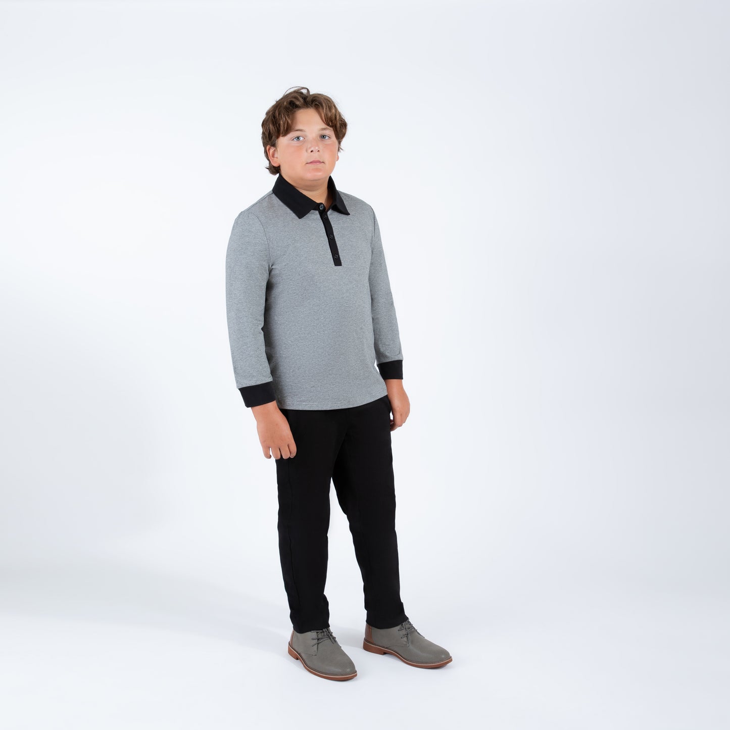 Gray Polo With Black Trim