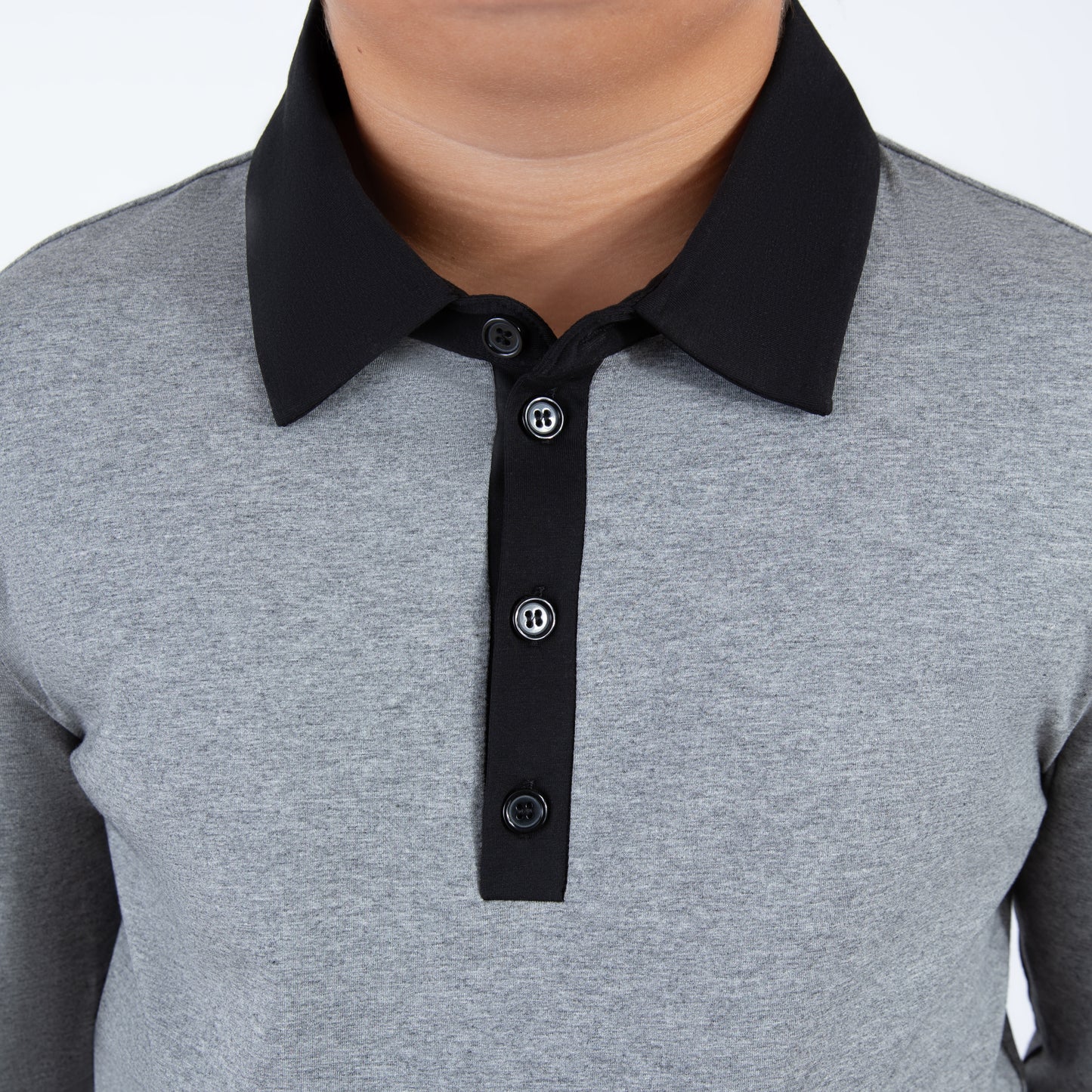 Gray Polo With Black Trim