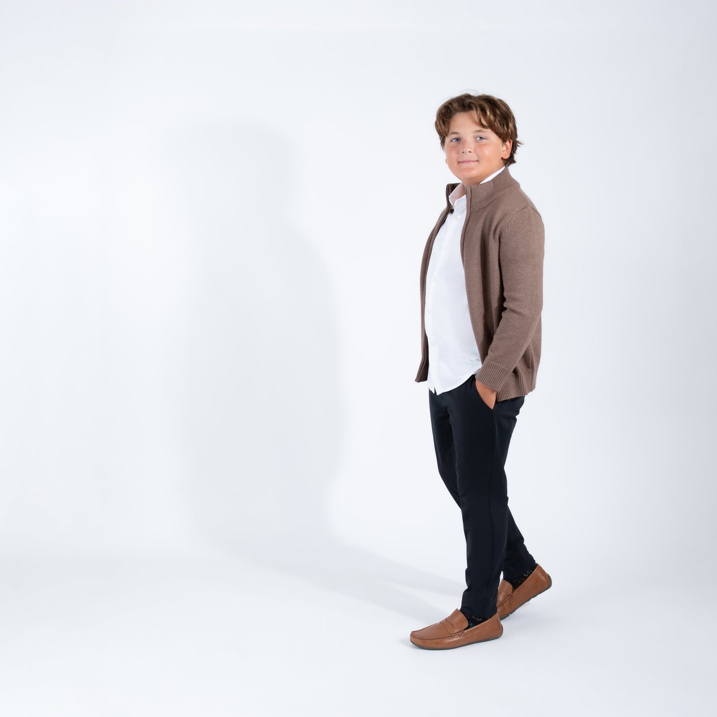 Brown Zipper Sweater