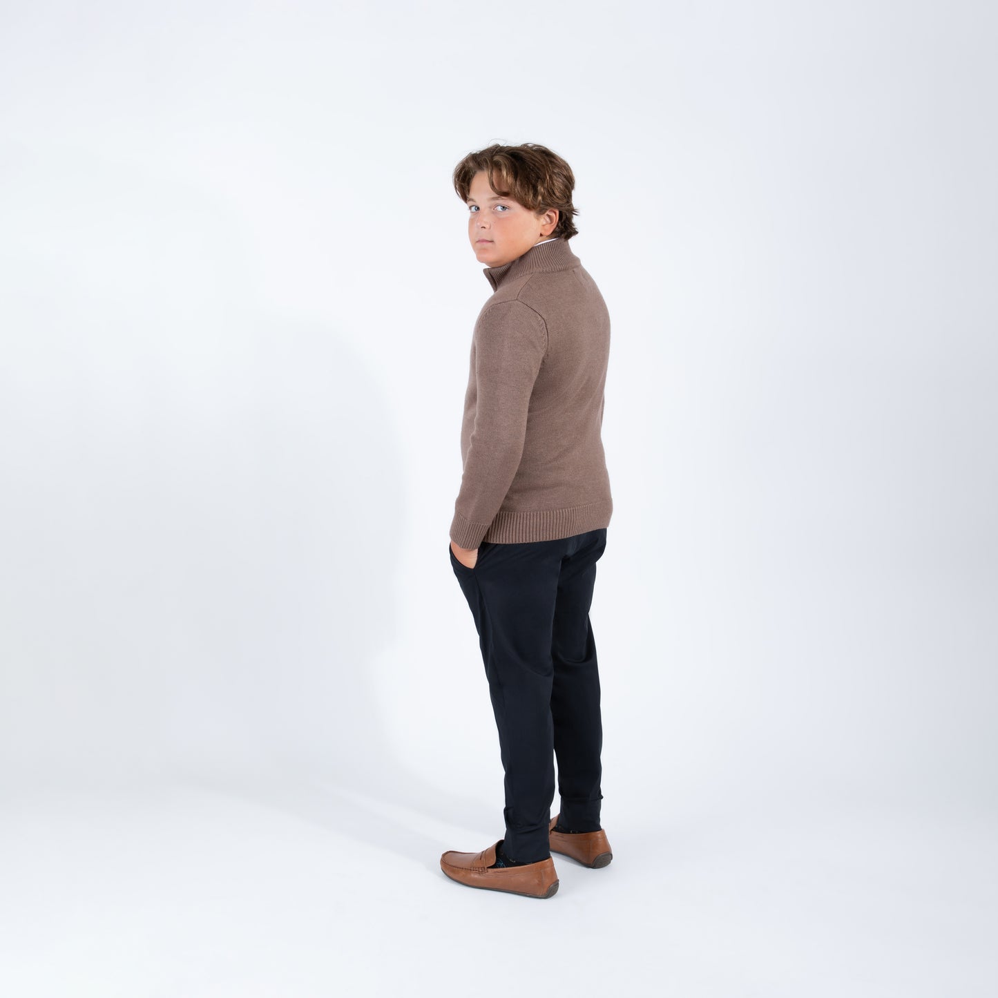 Brown Zipper Sweater