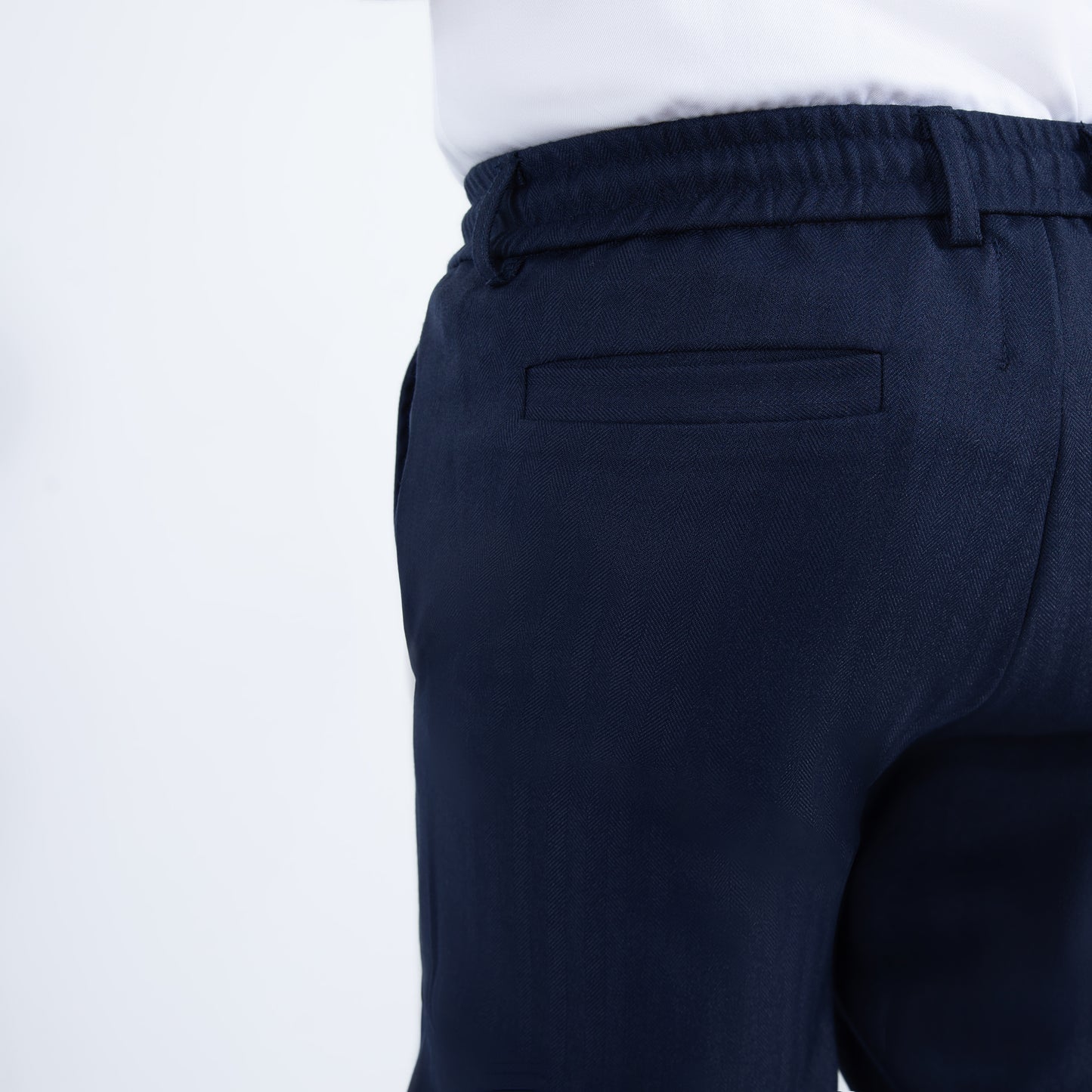 Navy Pinstripe Jogger Waist Dress Pants