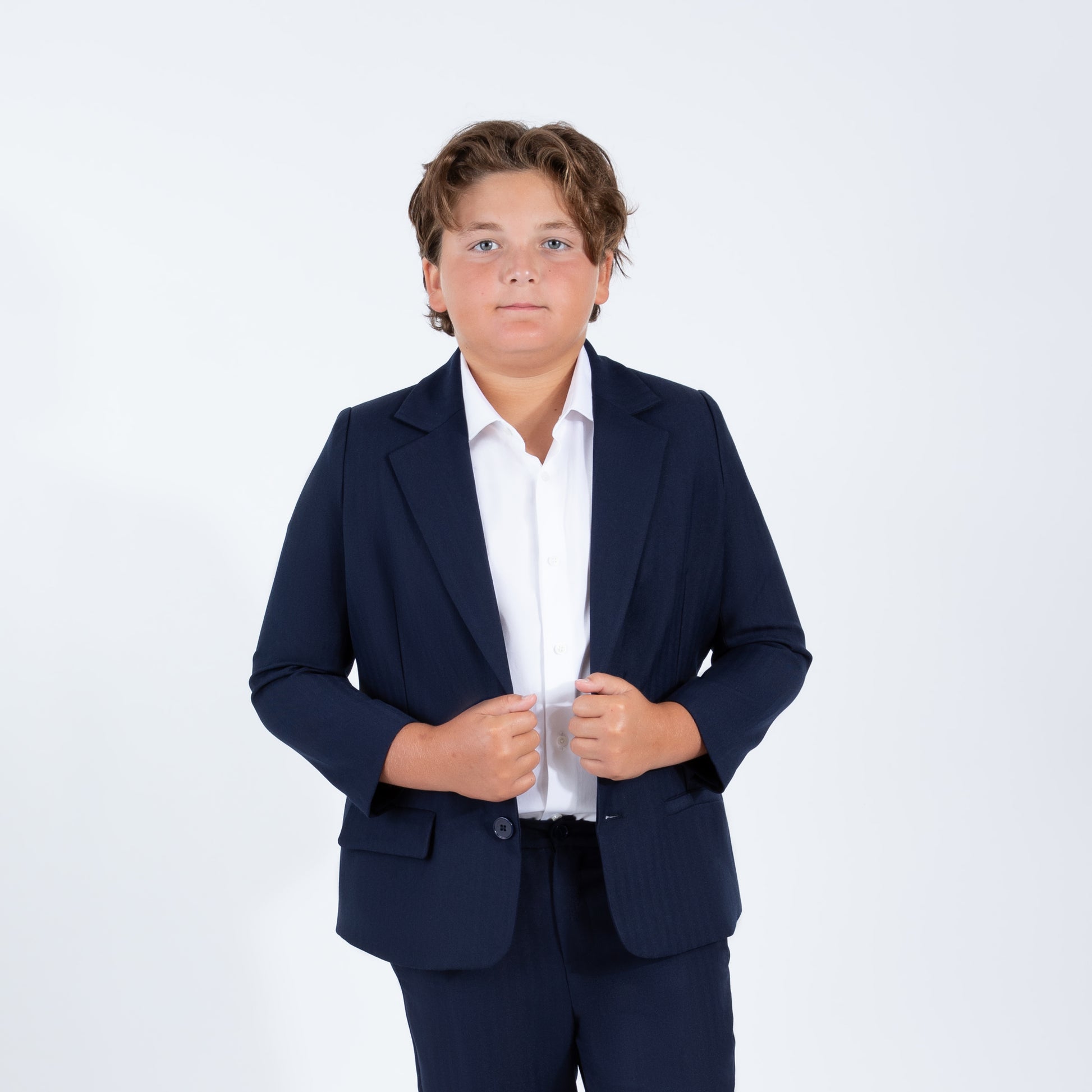 Mofi Husky Boys Navy Pinstripe Blazer