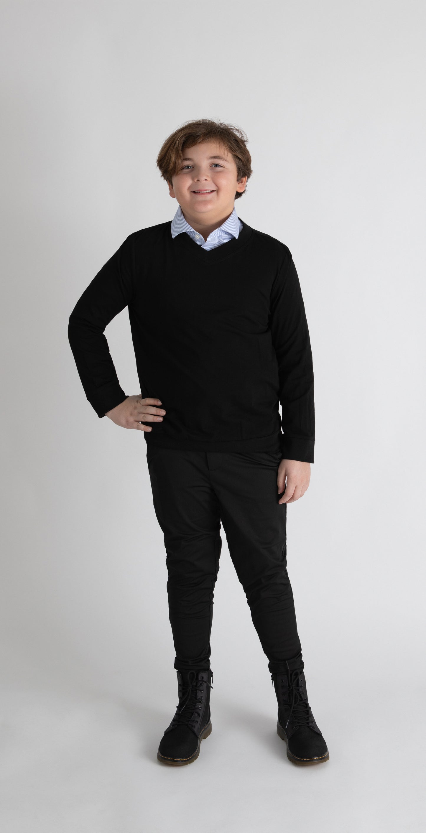 Black V-neck