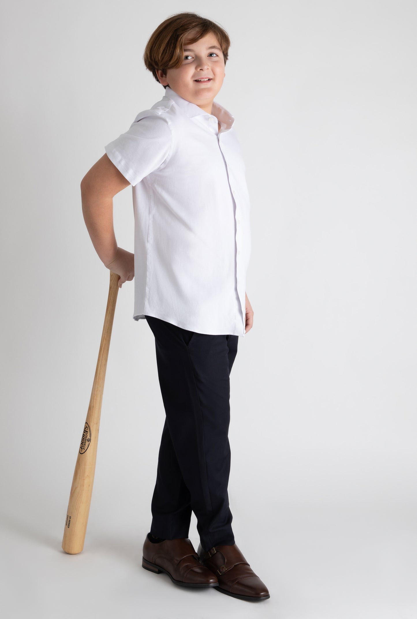 White Knit Dress Shirt Short Sleeve