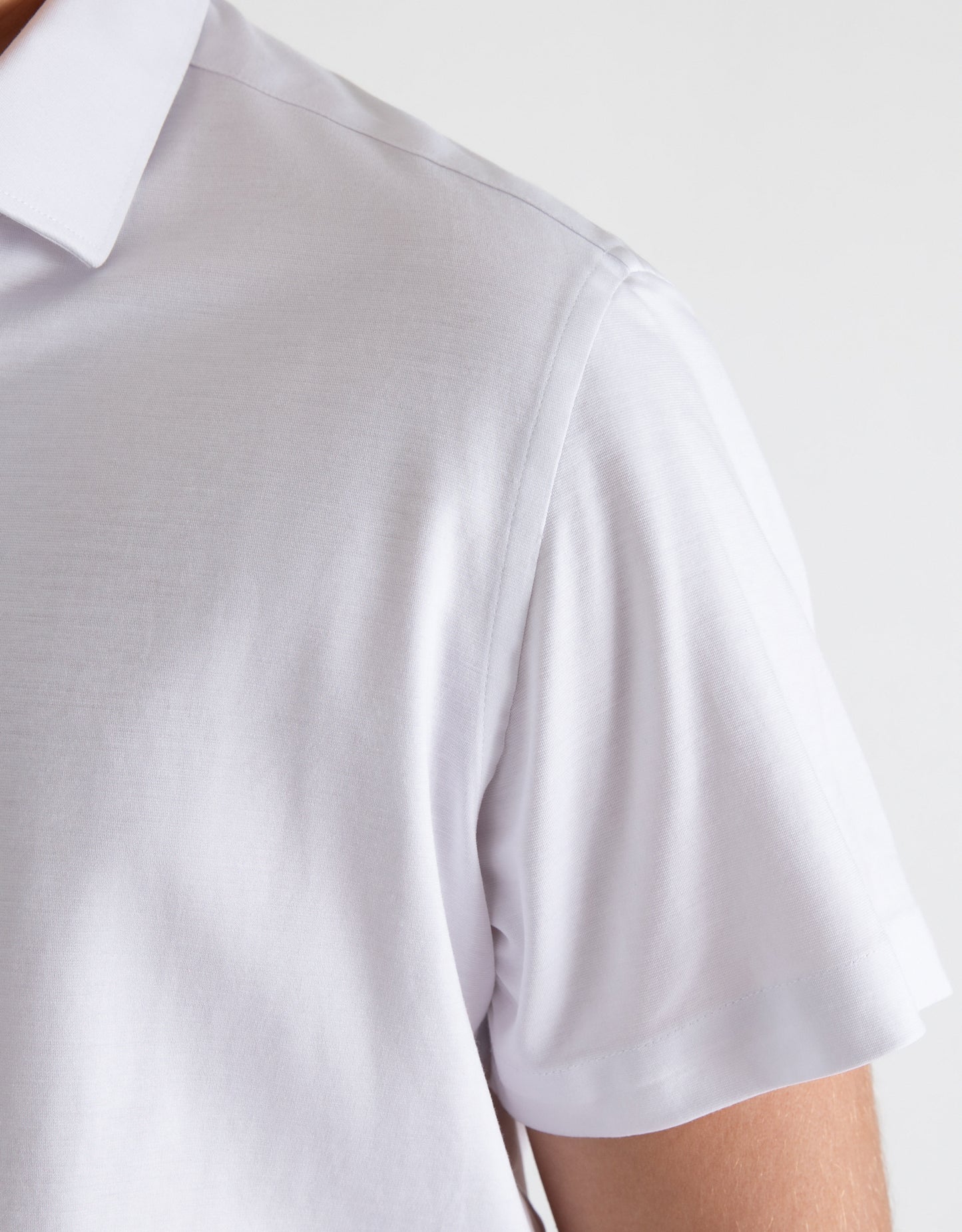 White Knit Dress Shirt Short Sleeve