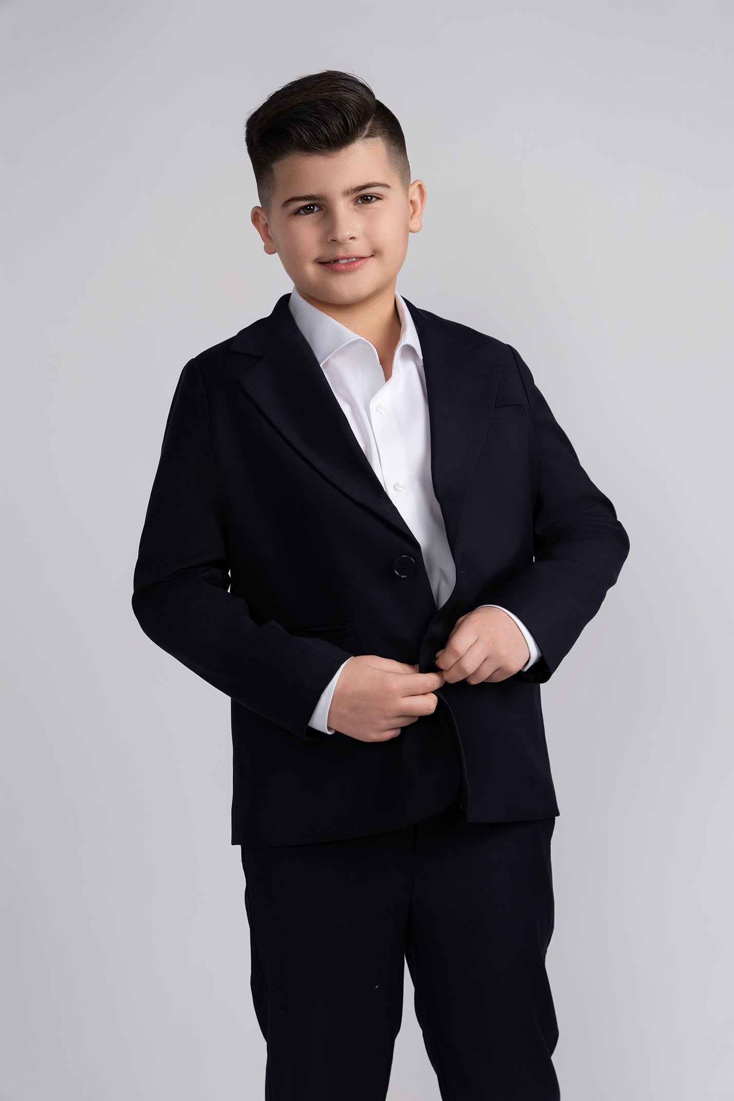 Mofi Navy Twill Husky Boys Dress Blazer