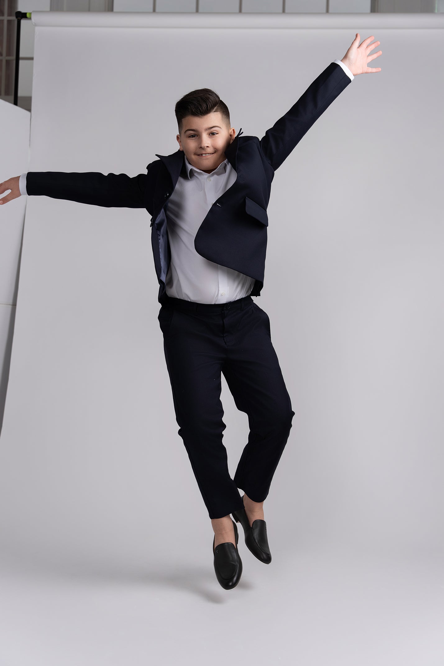 Mofi Navy Twill Husky Boys Dress Blazer