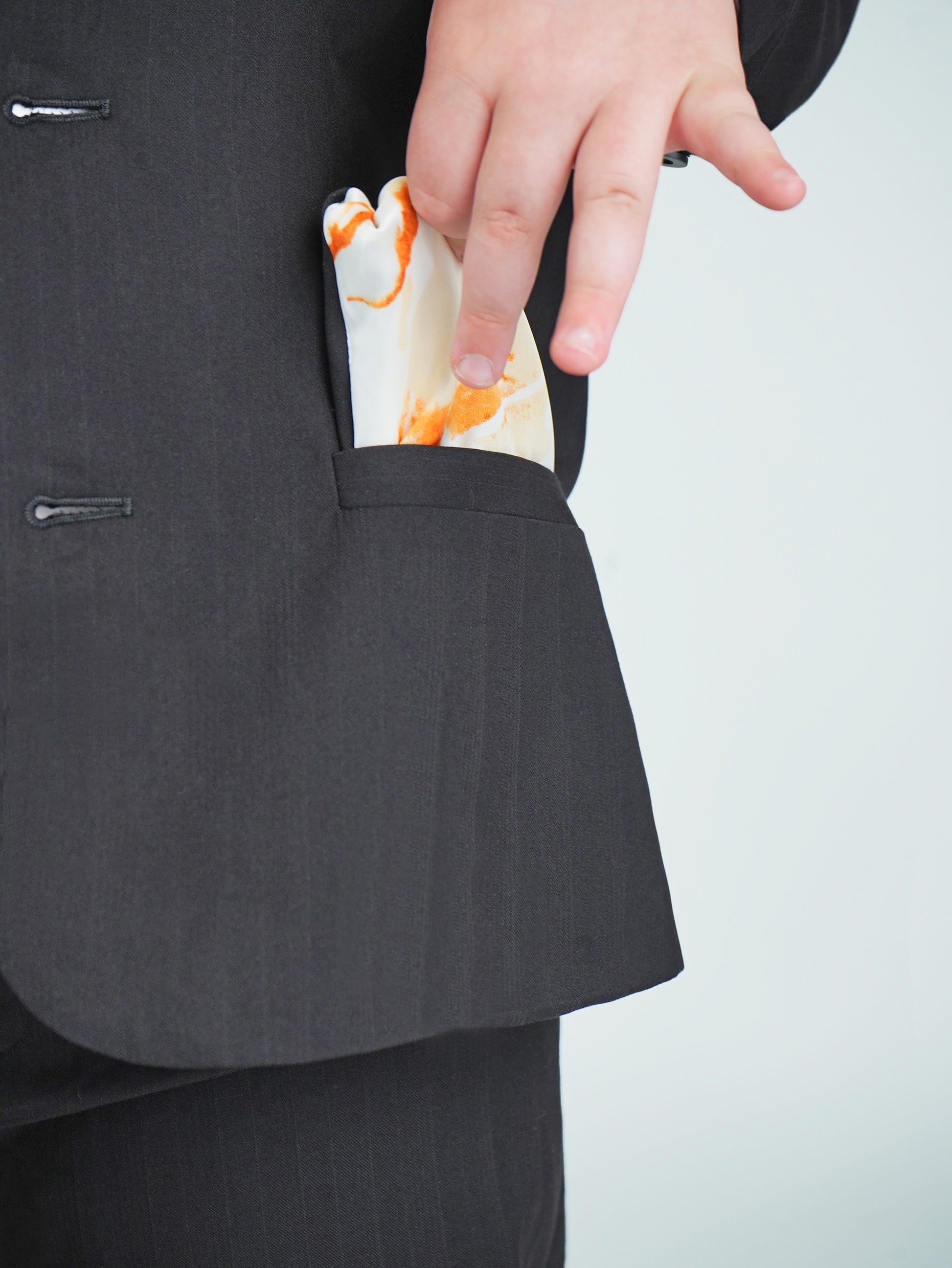 black on black blazer  pocket closeup detail husky boys