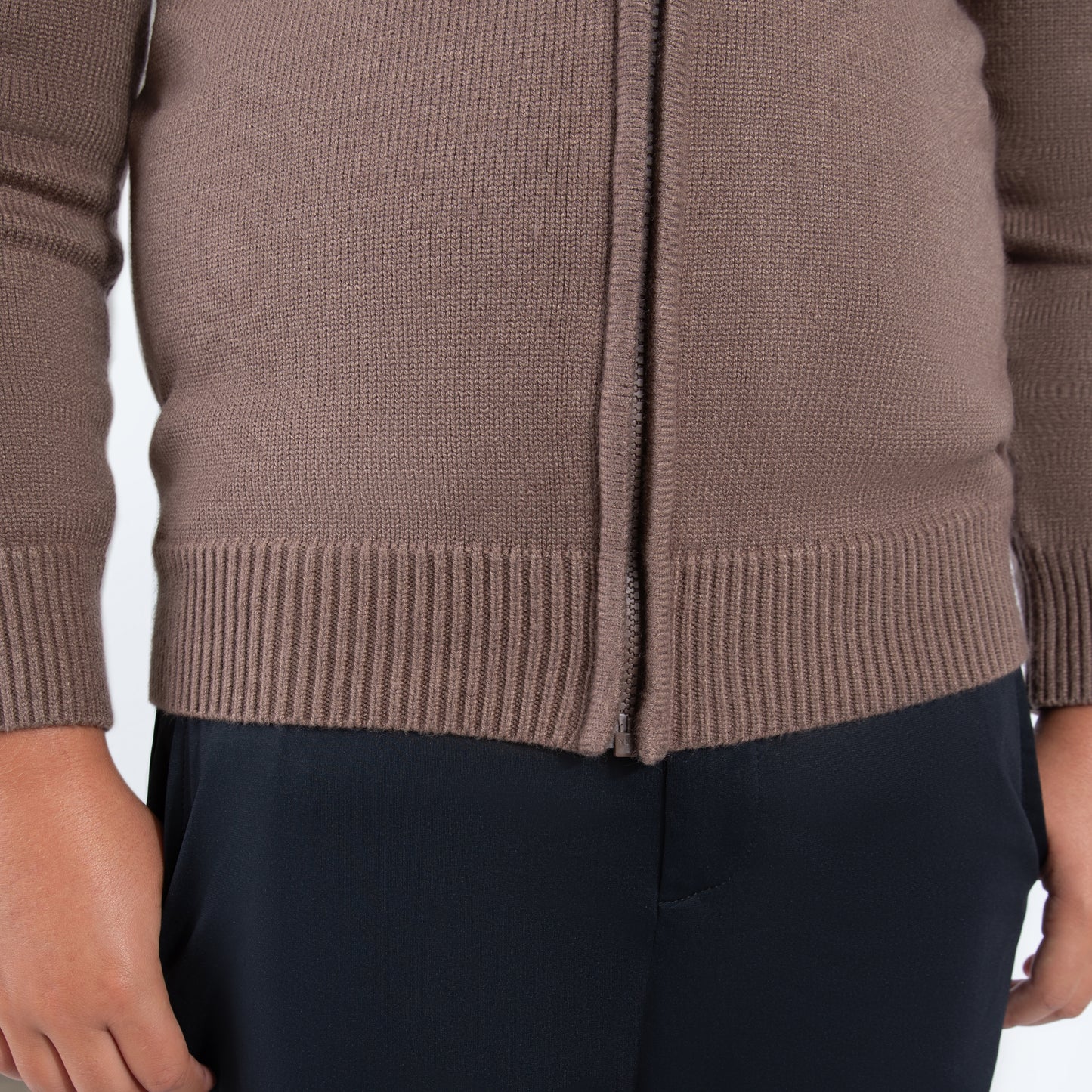 brown husky boys zipper sweater