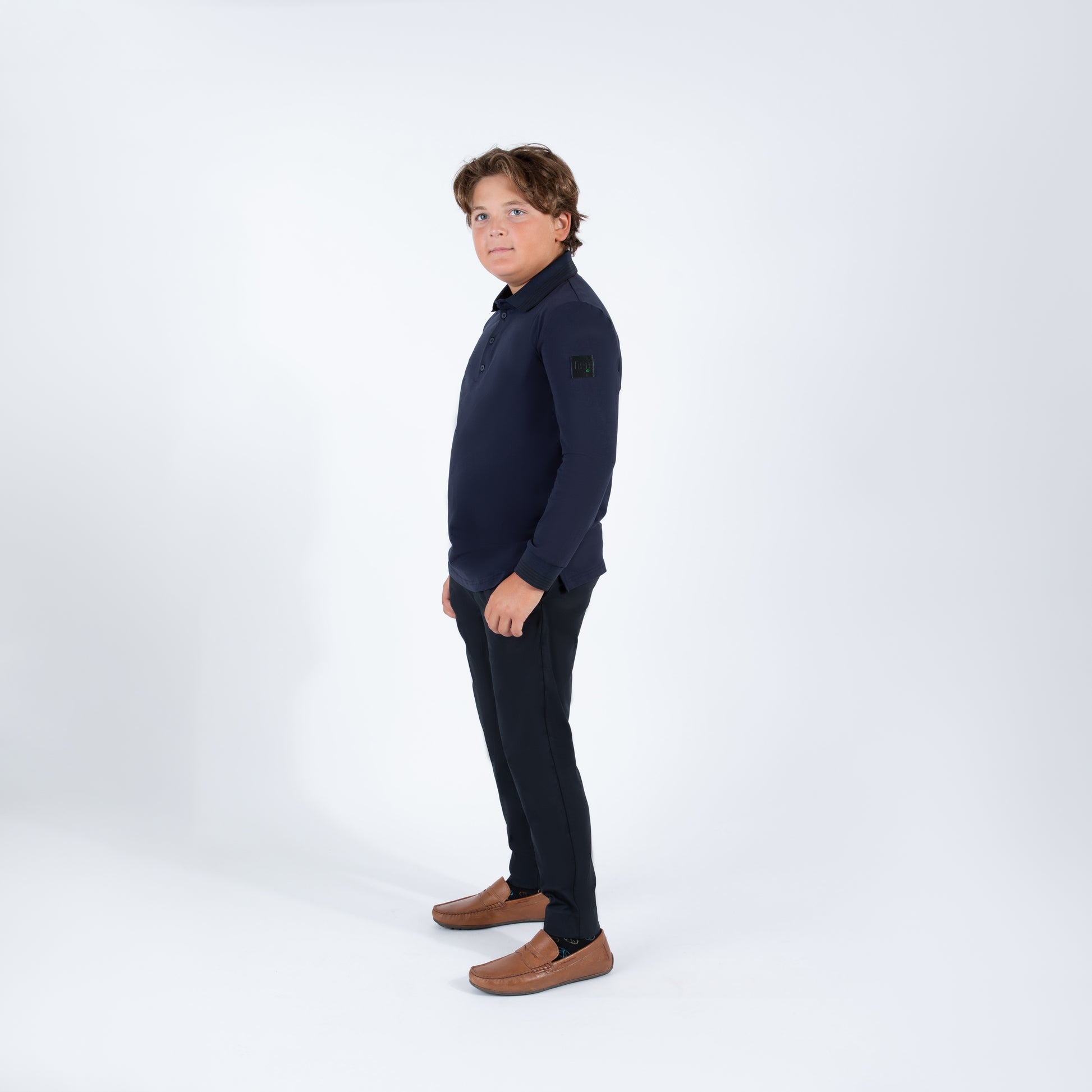 navy Logo Polo husky boys