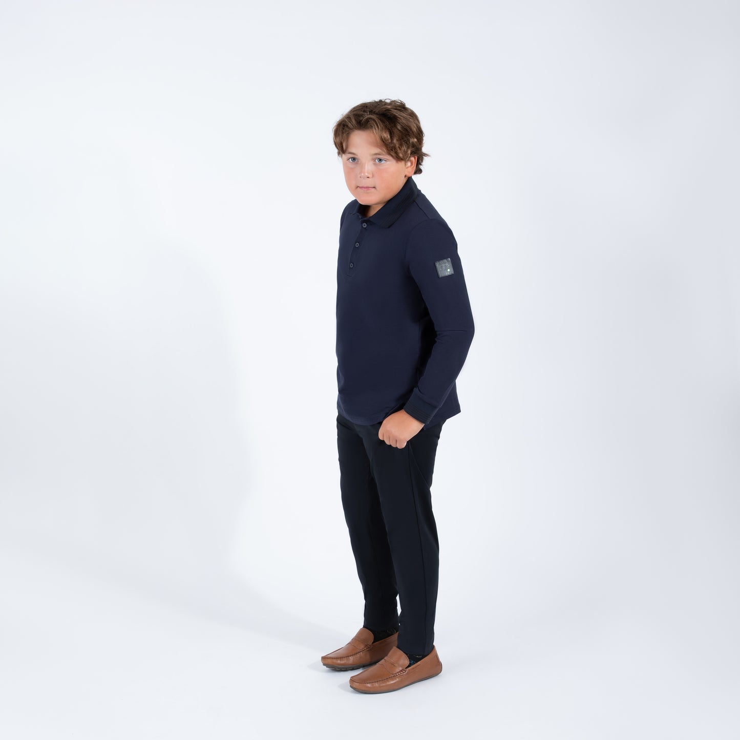 navy Logo Polo husky boys