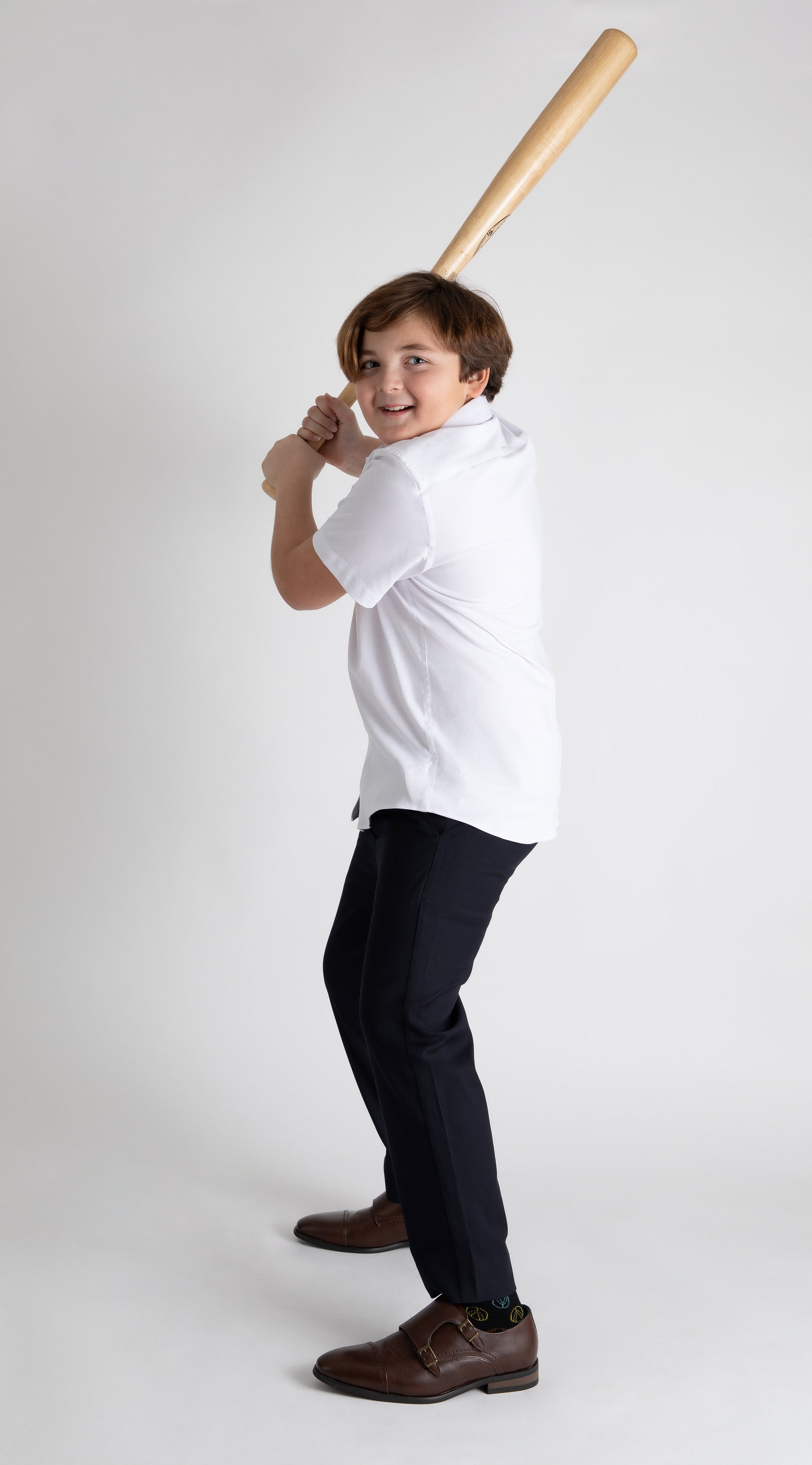 white short sleeve knit dress shirt boys husky