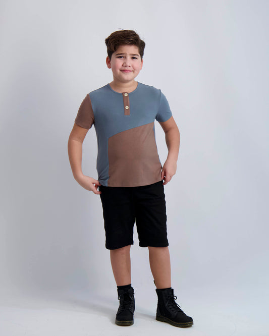 Blueberry and Mocha Contrast Tee