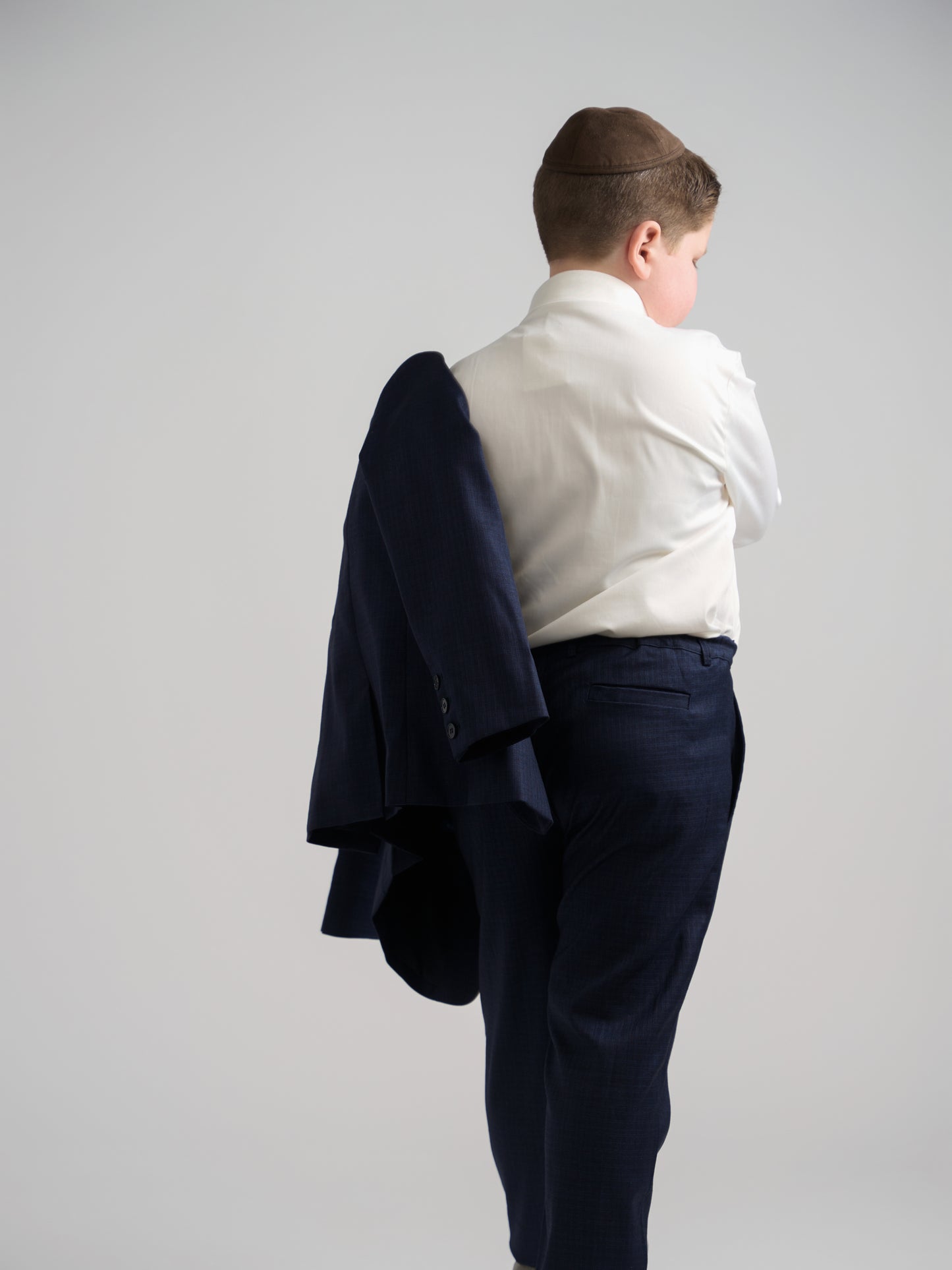 Dark Navy Plaid Dress Pants Husky Boys