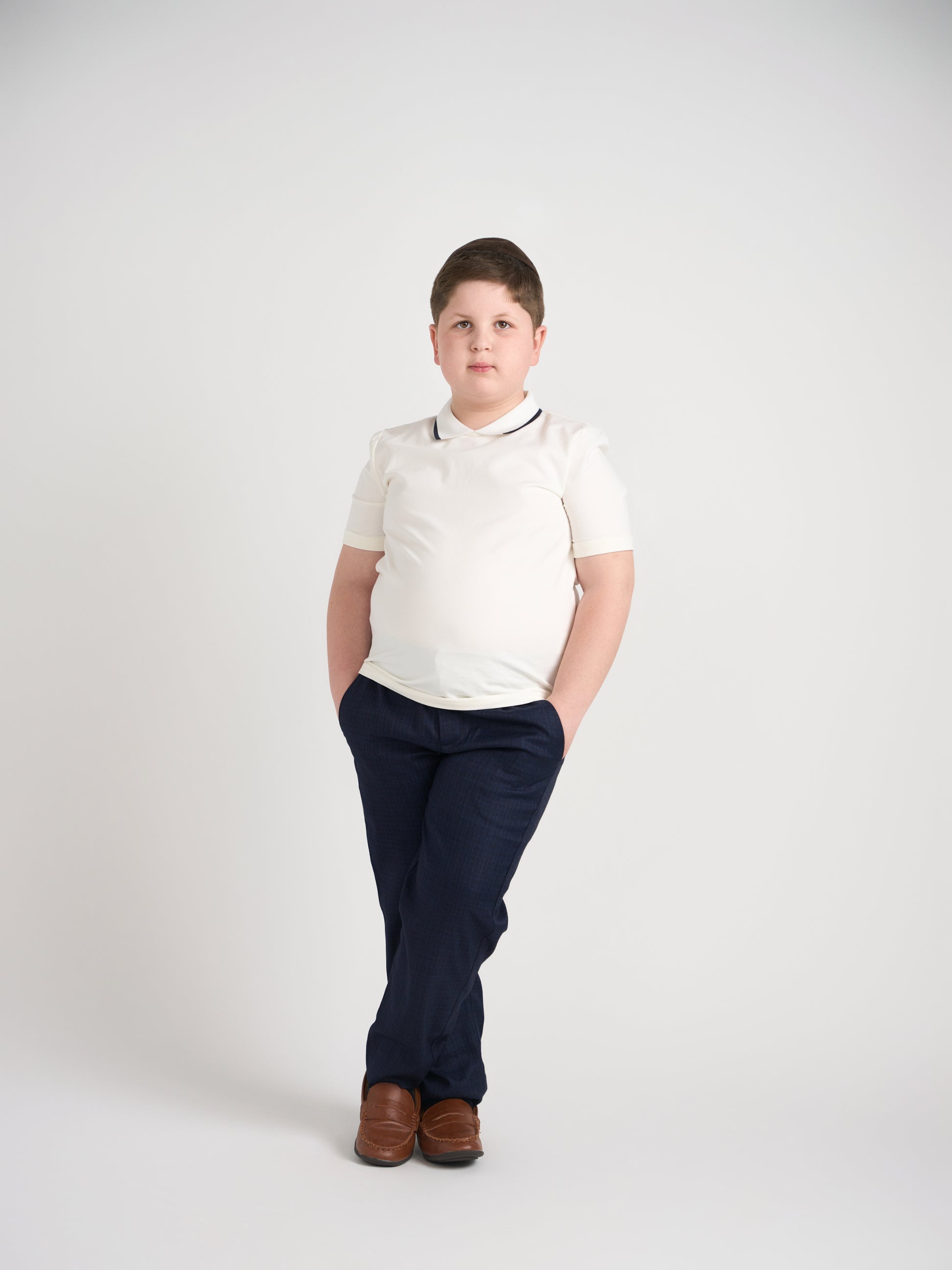 Dark Navy Plaid Dress Pants Husky Boys