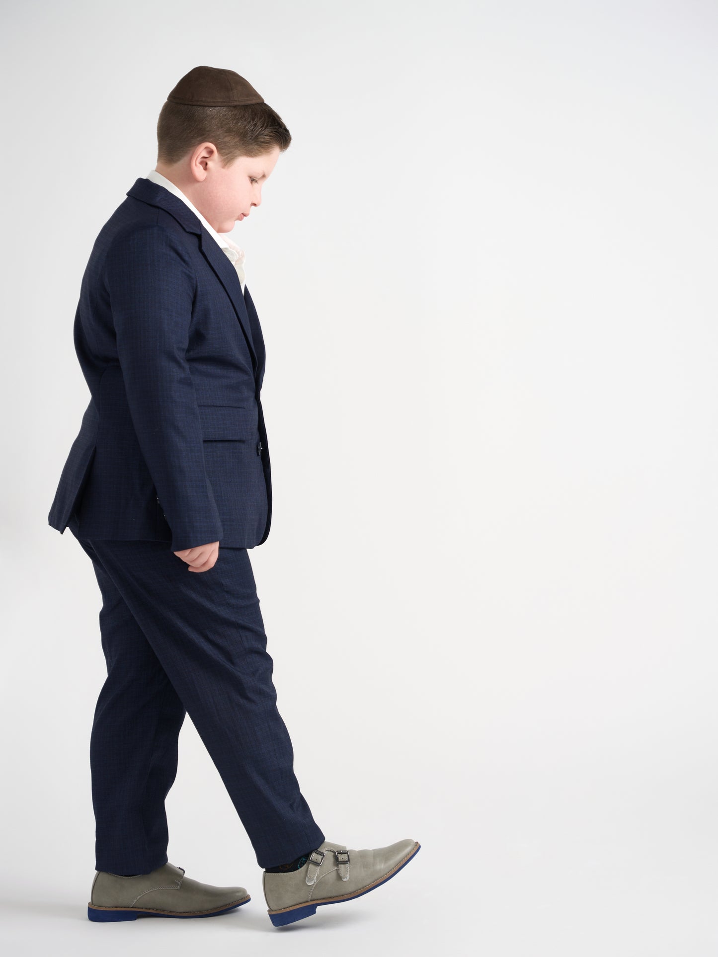 Dark Navy Plaid Dress Pants Husky Boys