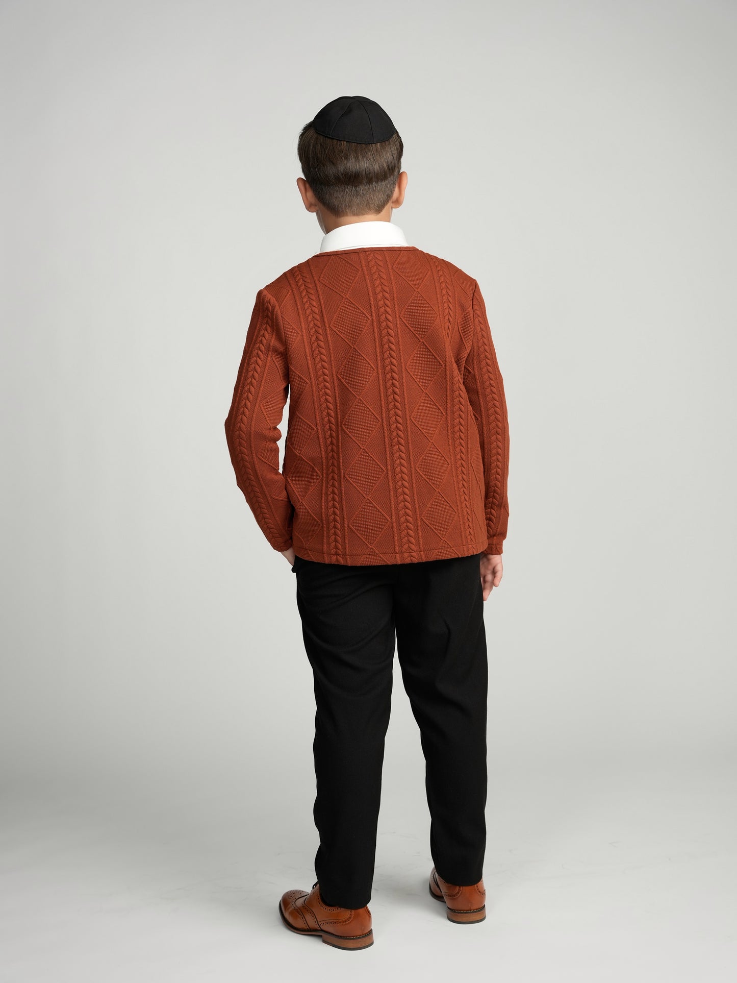 Rust Chunky Knit Cardigan