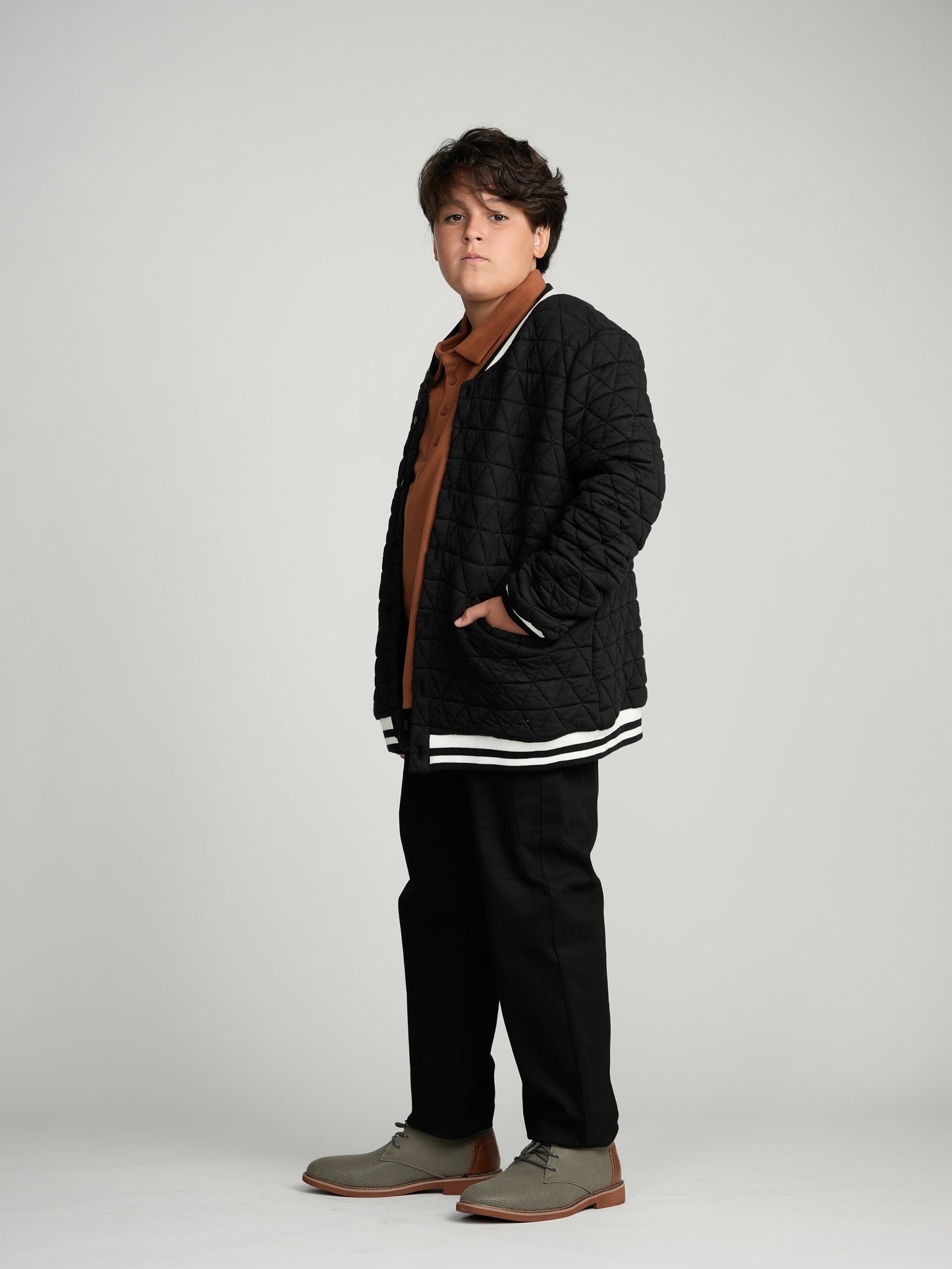 Black Varsity Bomber