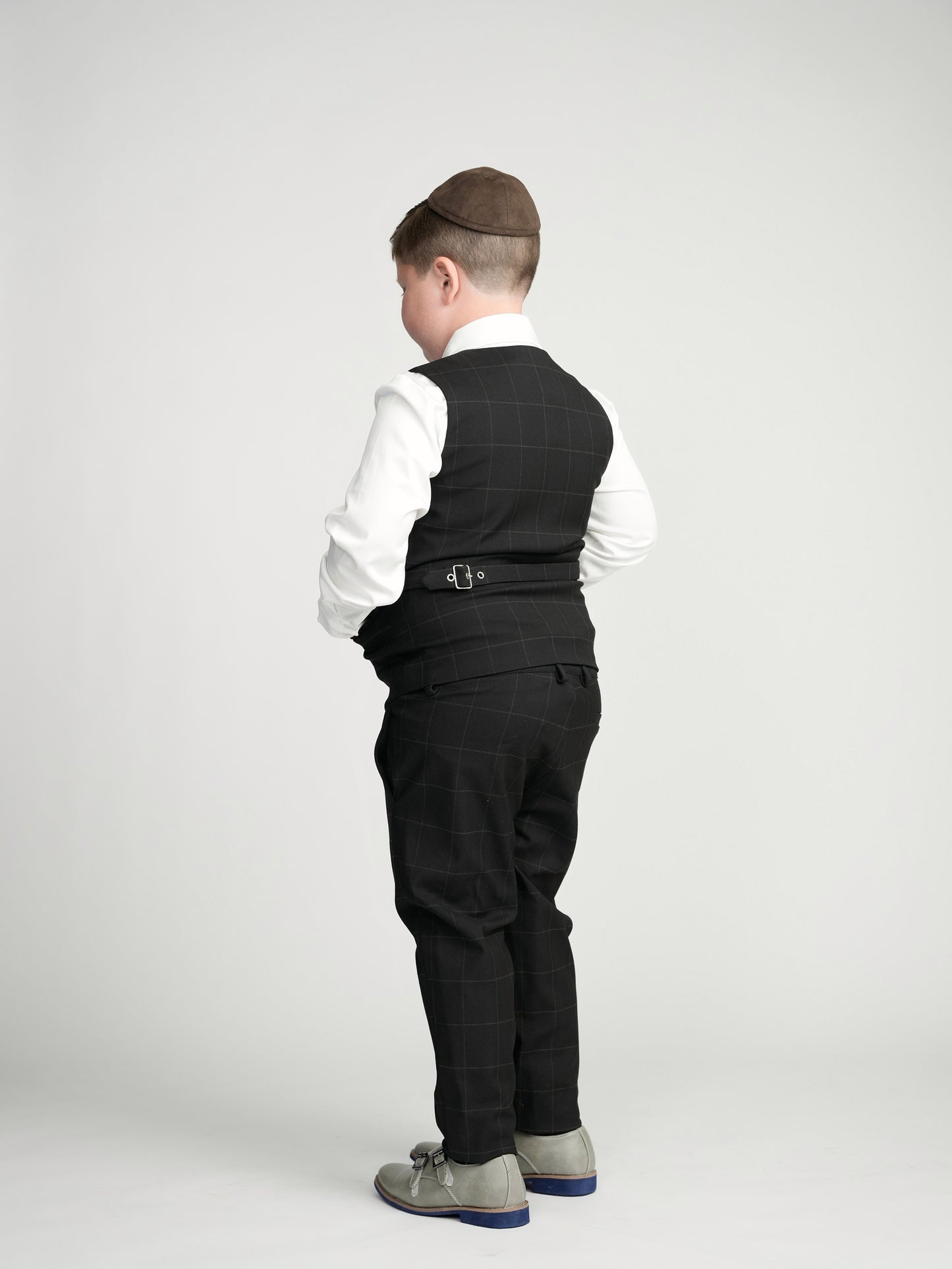 Black Windowpane Dress Vest