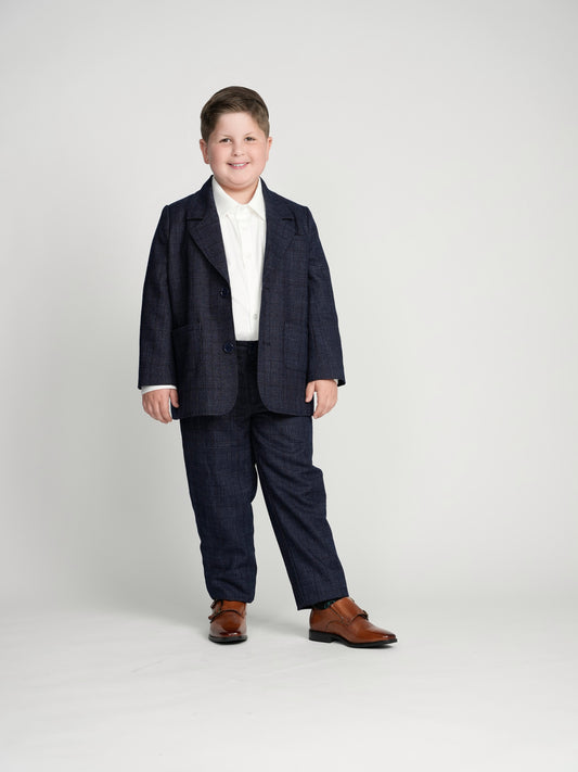 Navy Glen Plaid Dress Blazer