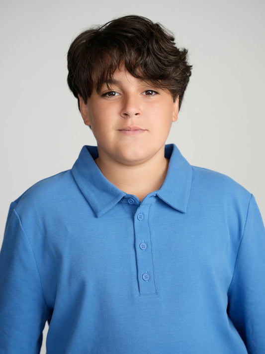 Cobalt Solid Polo (Long Sleeve)