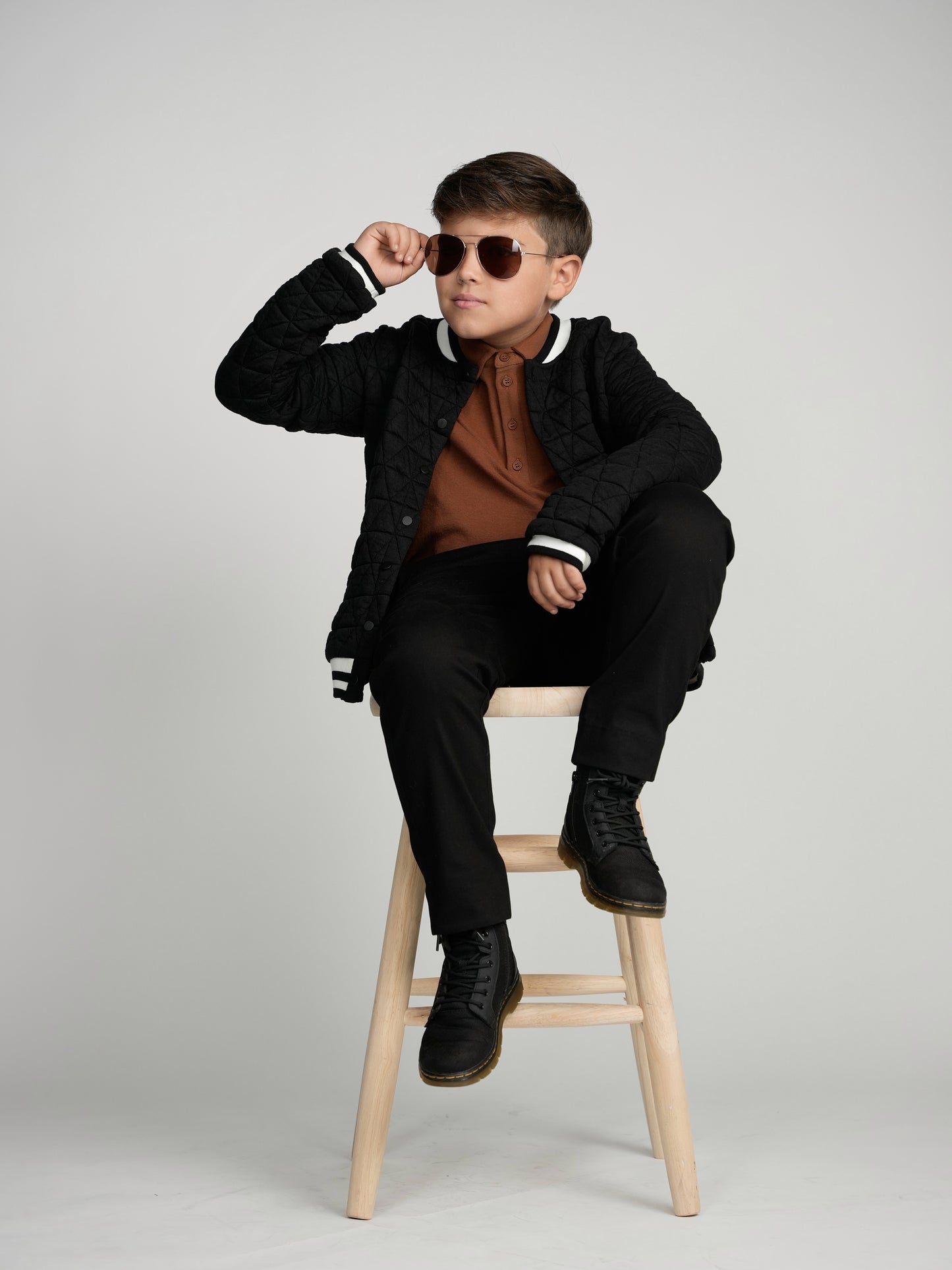 Black Varsity Bomber