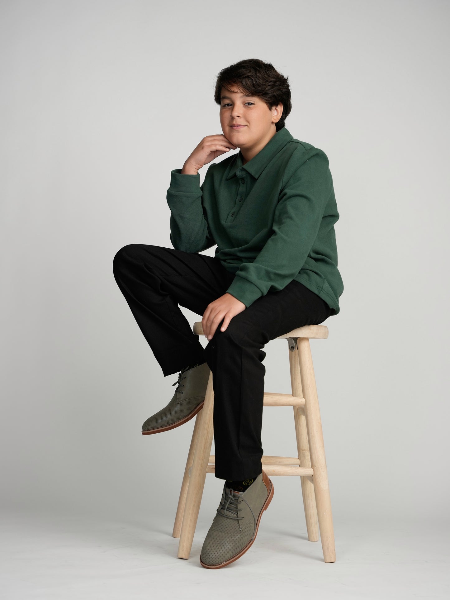 Forest Cuffed Polo (Long Sleeve)