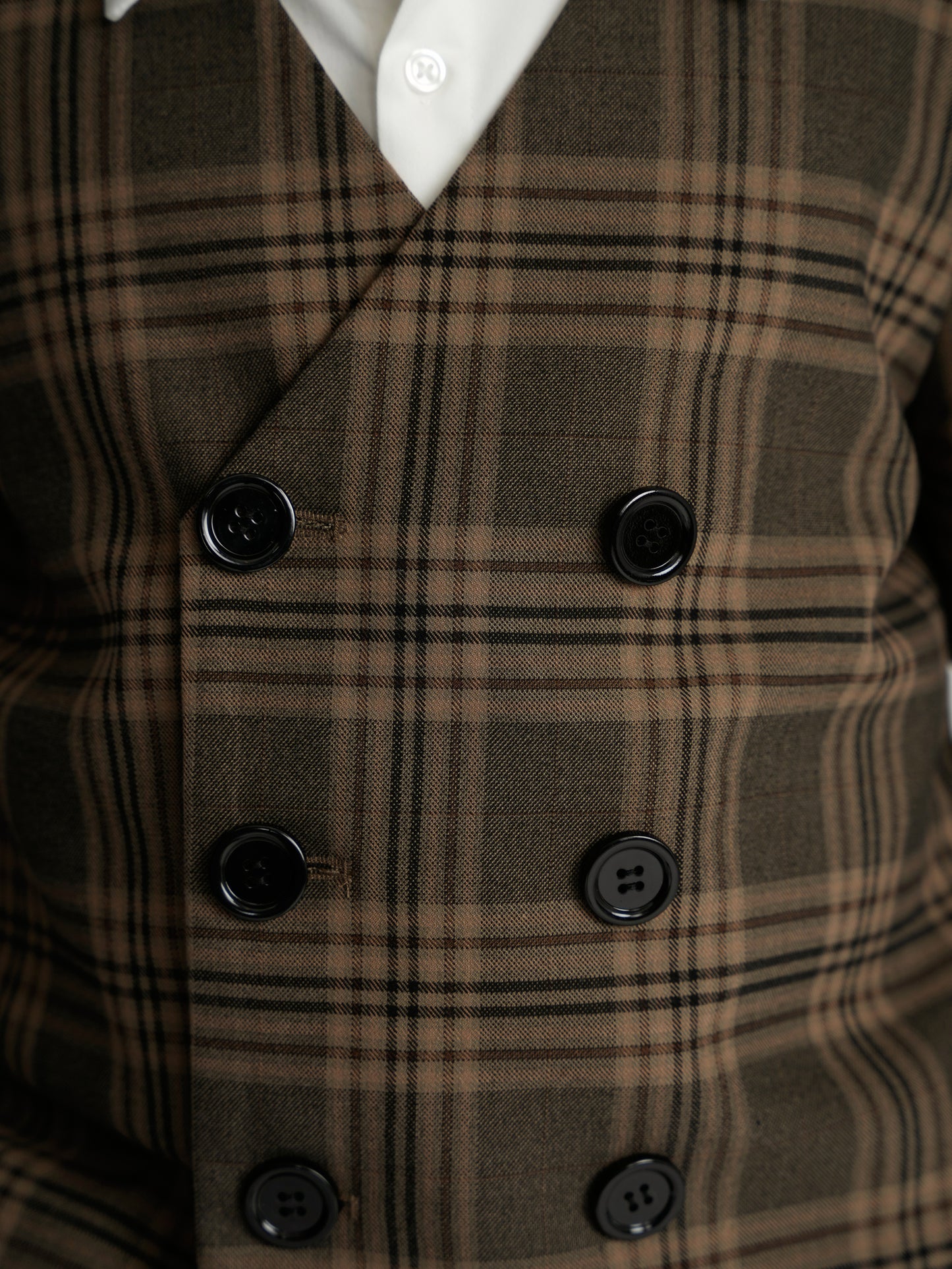 Plaid Double Breasted Dress Blazer
