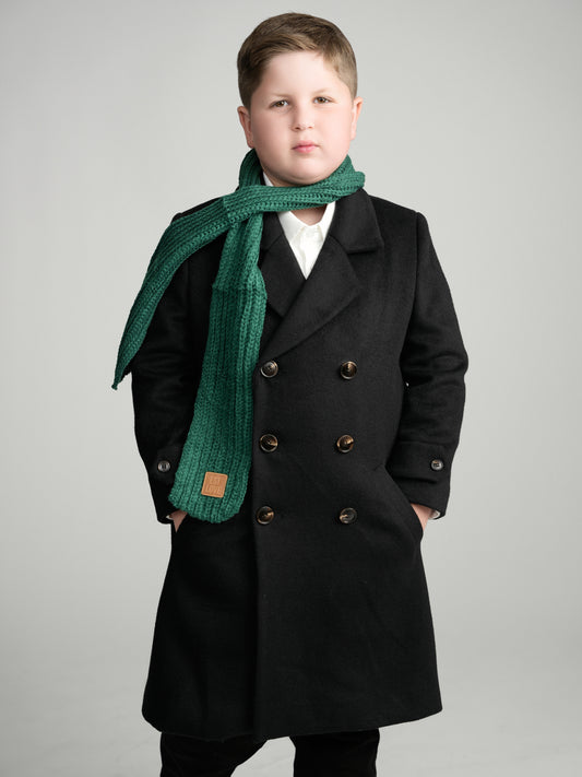 Black Double Breasted Peacoat