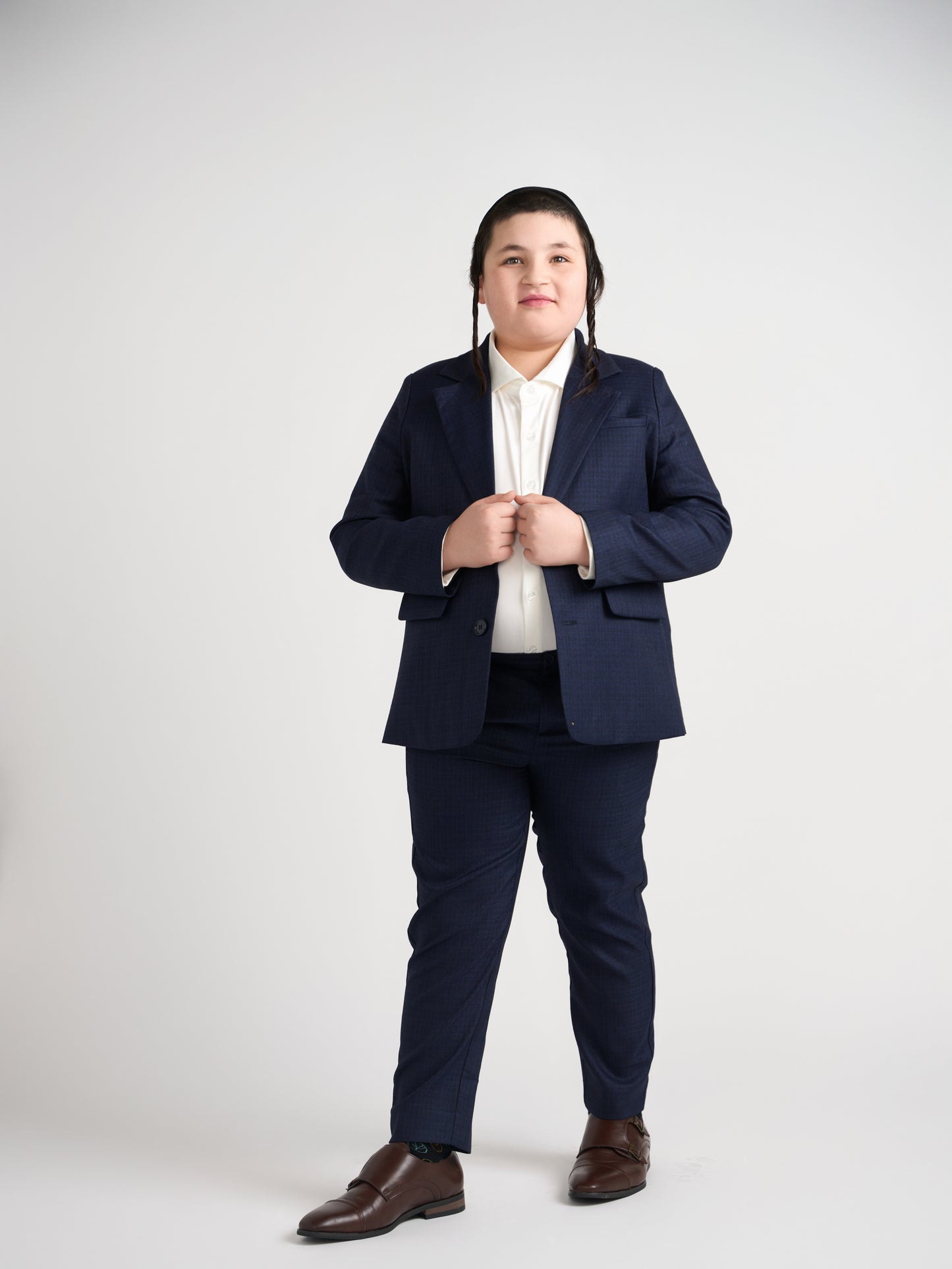 Dark Navy Plaid Dress Blazer