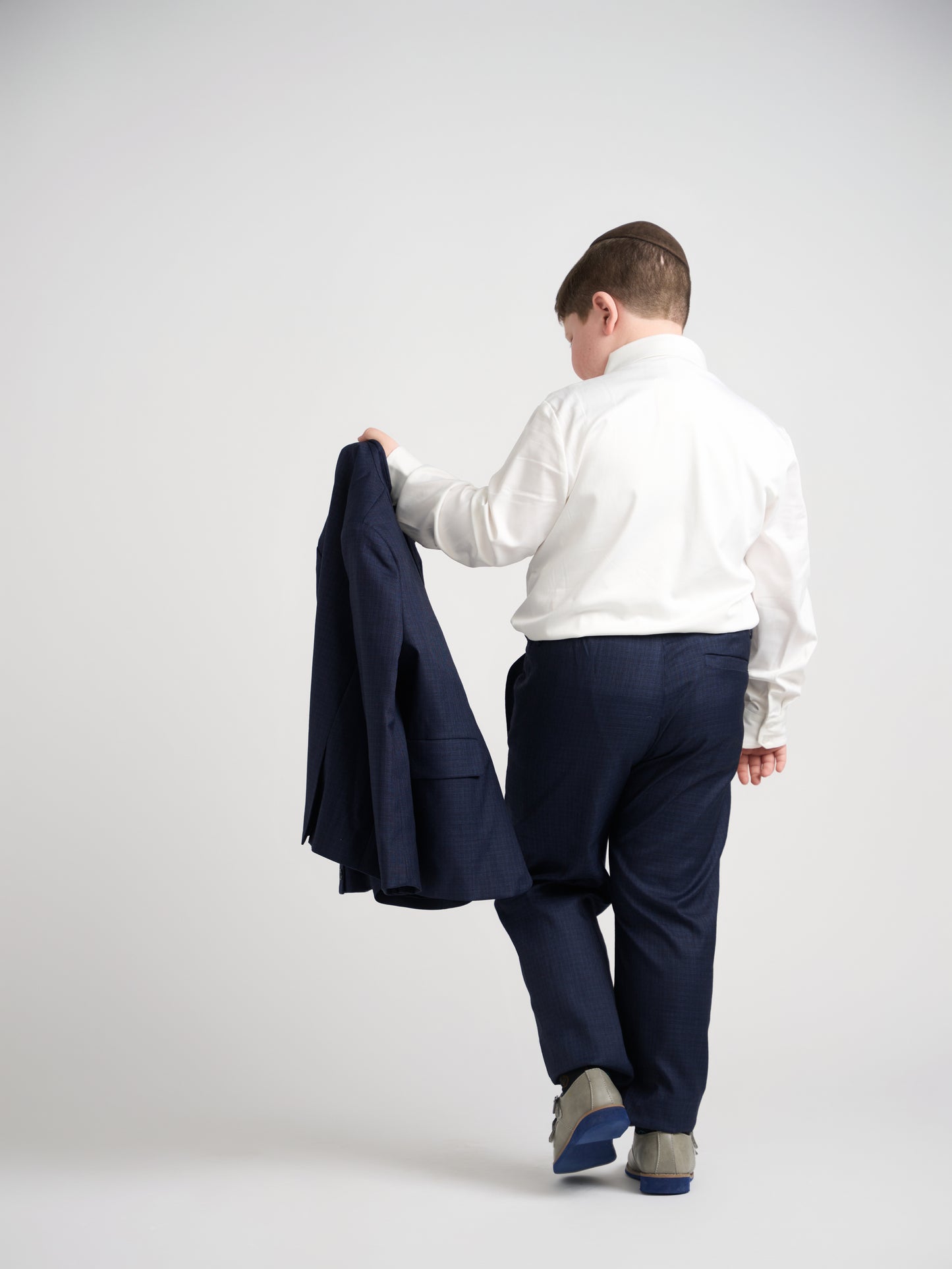 Dark Navy Plaid Dress Pants