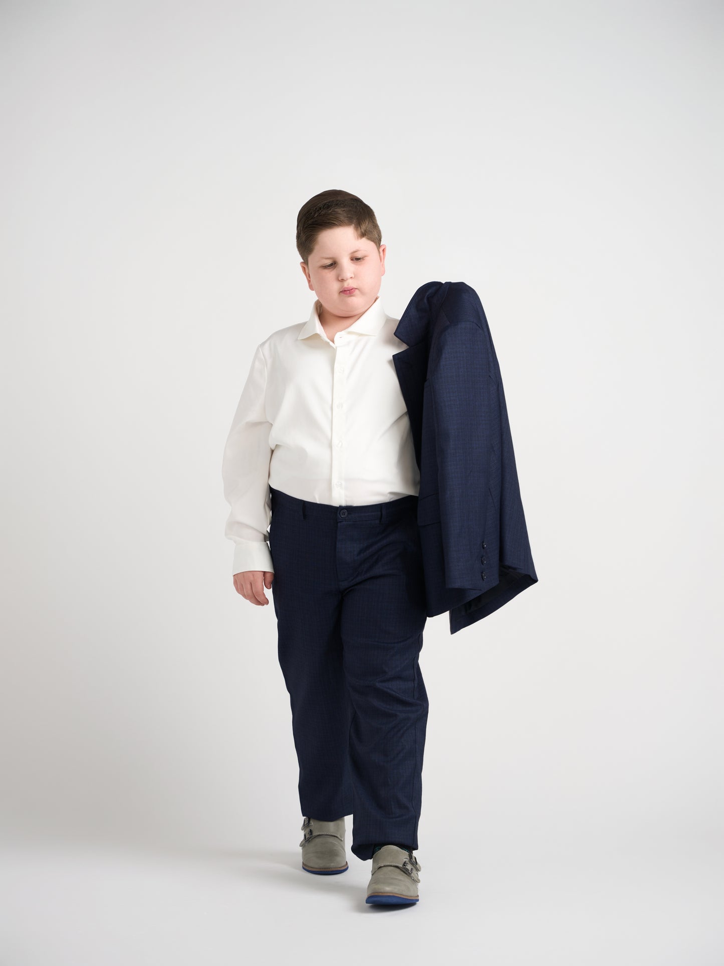 Dark Navy Plaid Dress Pants